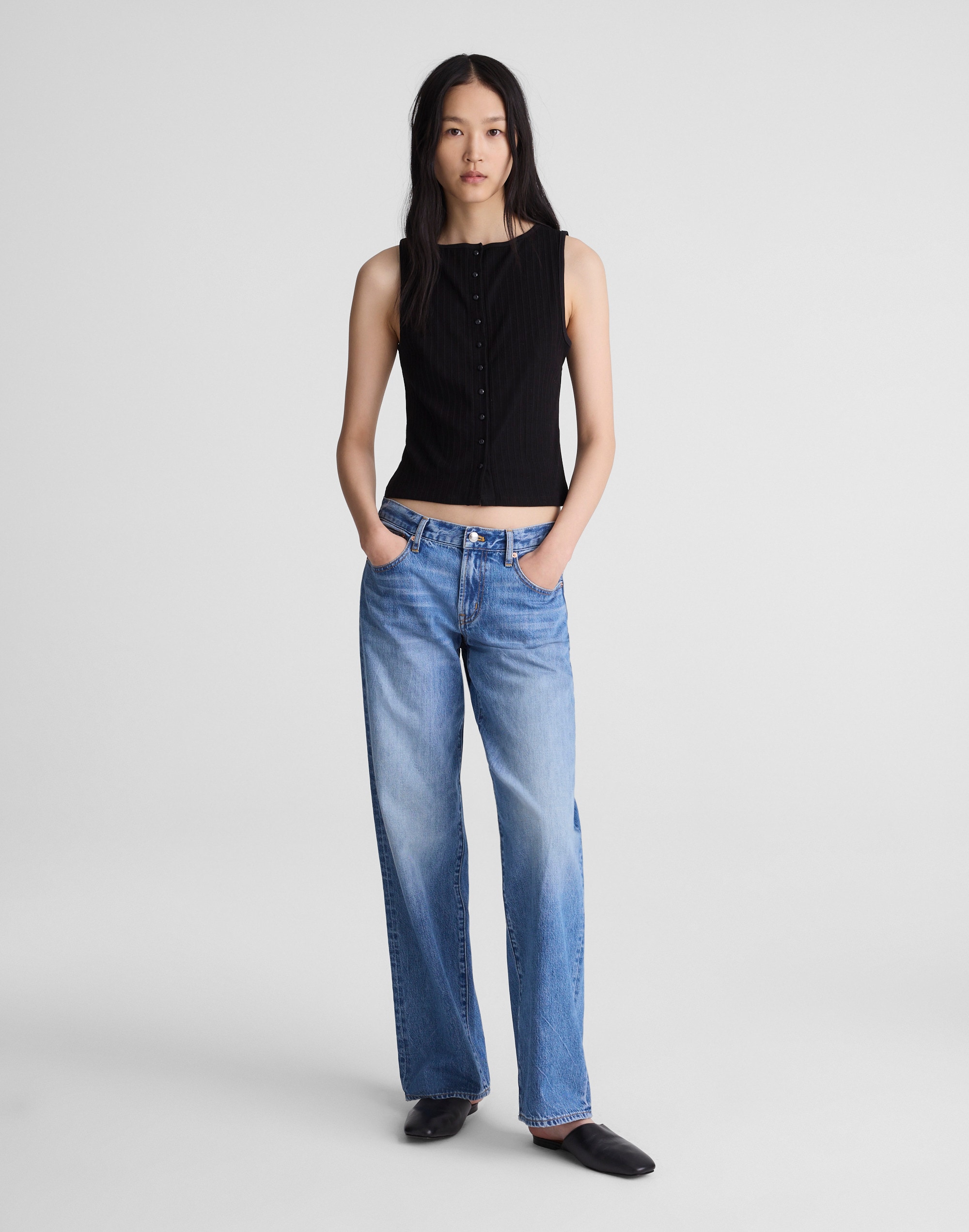 Ribbed Crewneck Shell Top