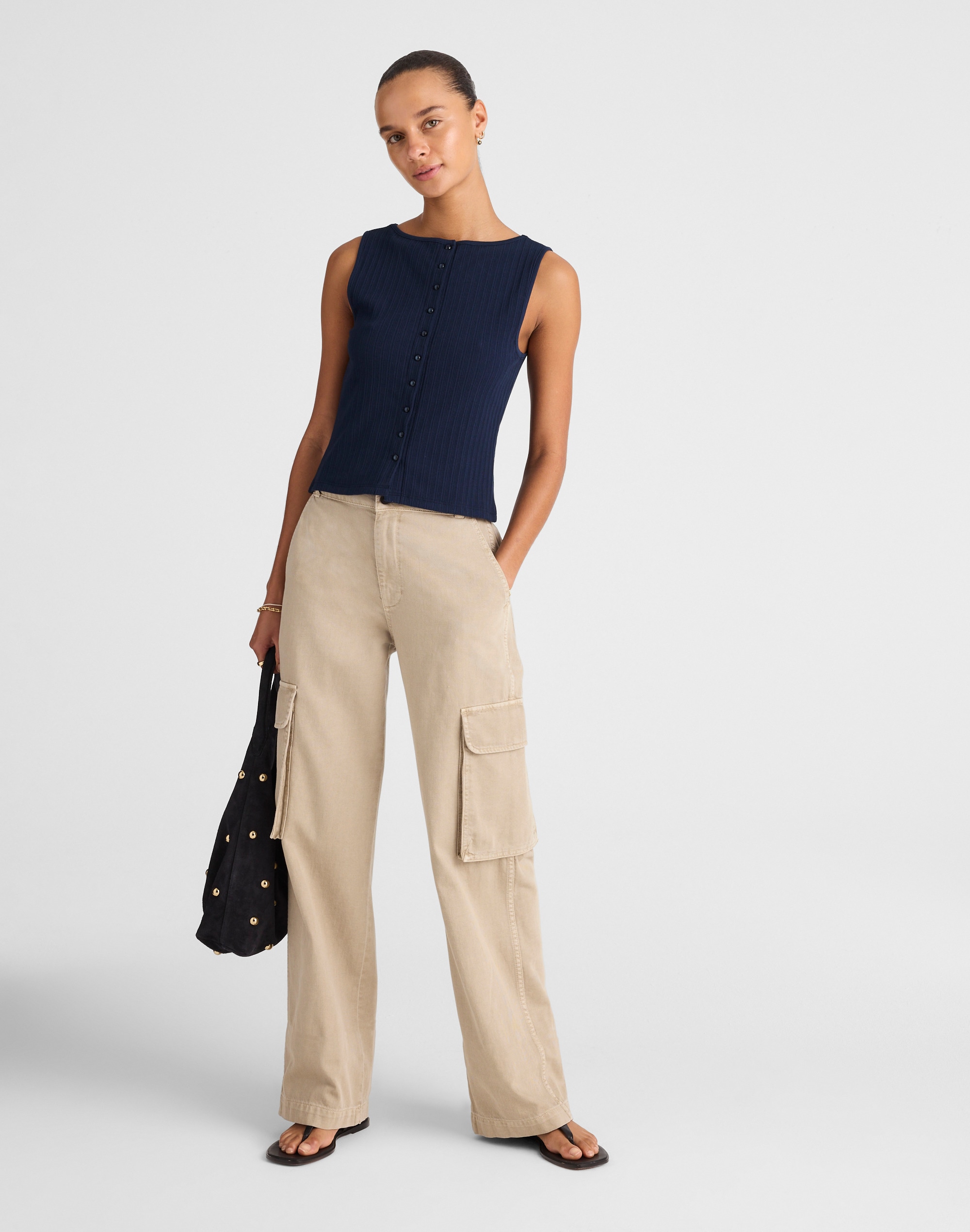 Ribbed Crewneck Shell Top