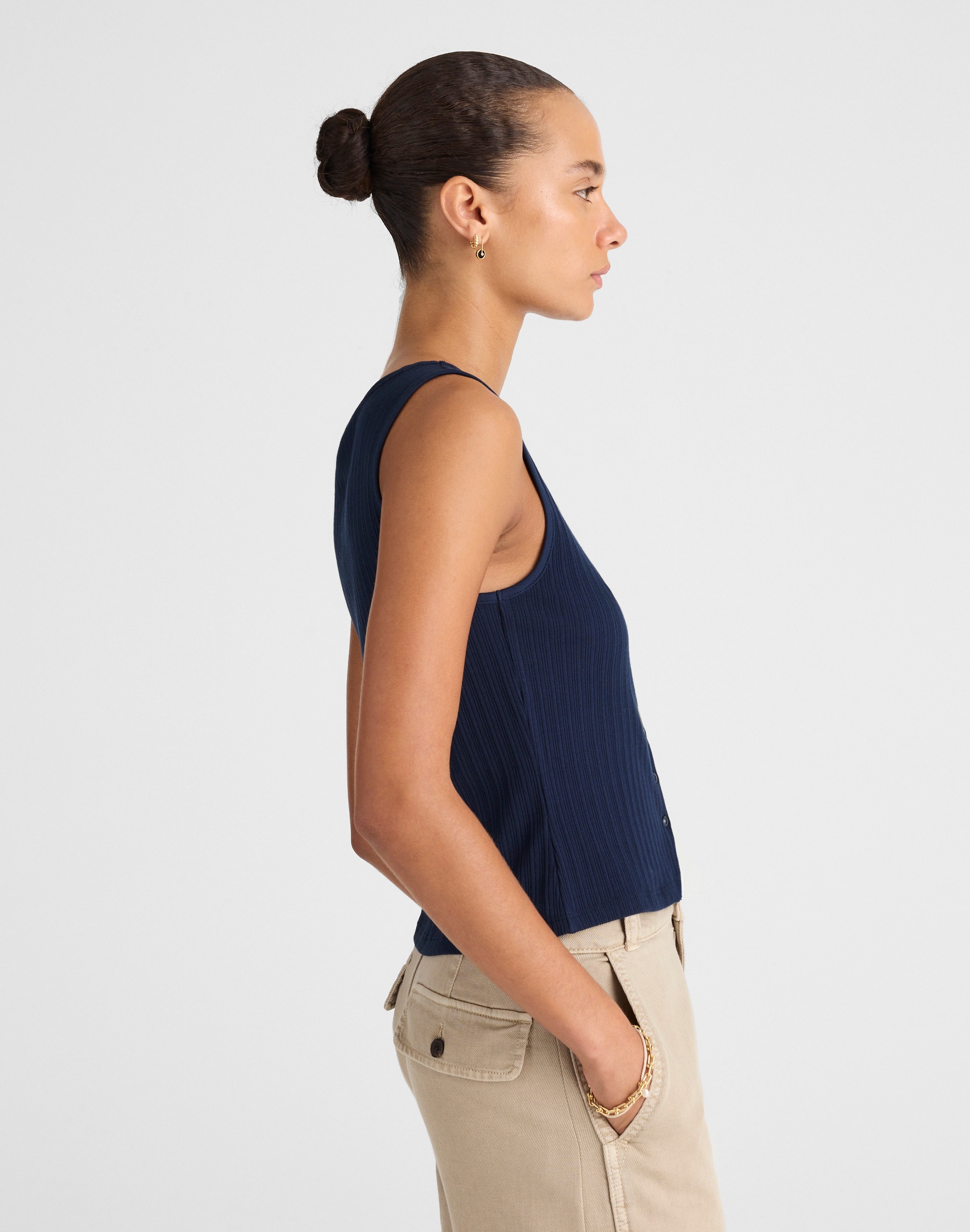 Ribbed Crewneck Shell Top