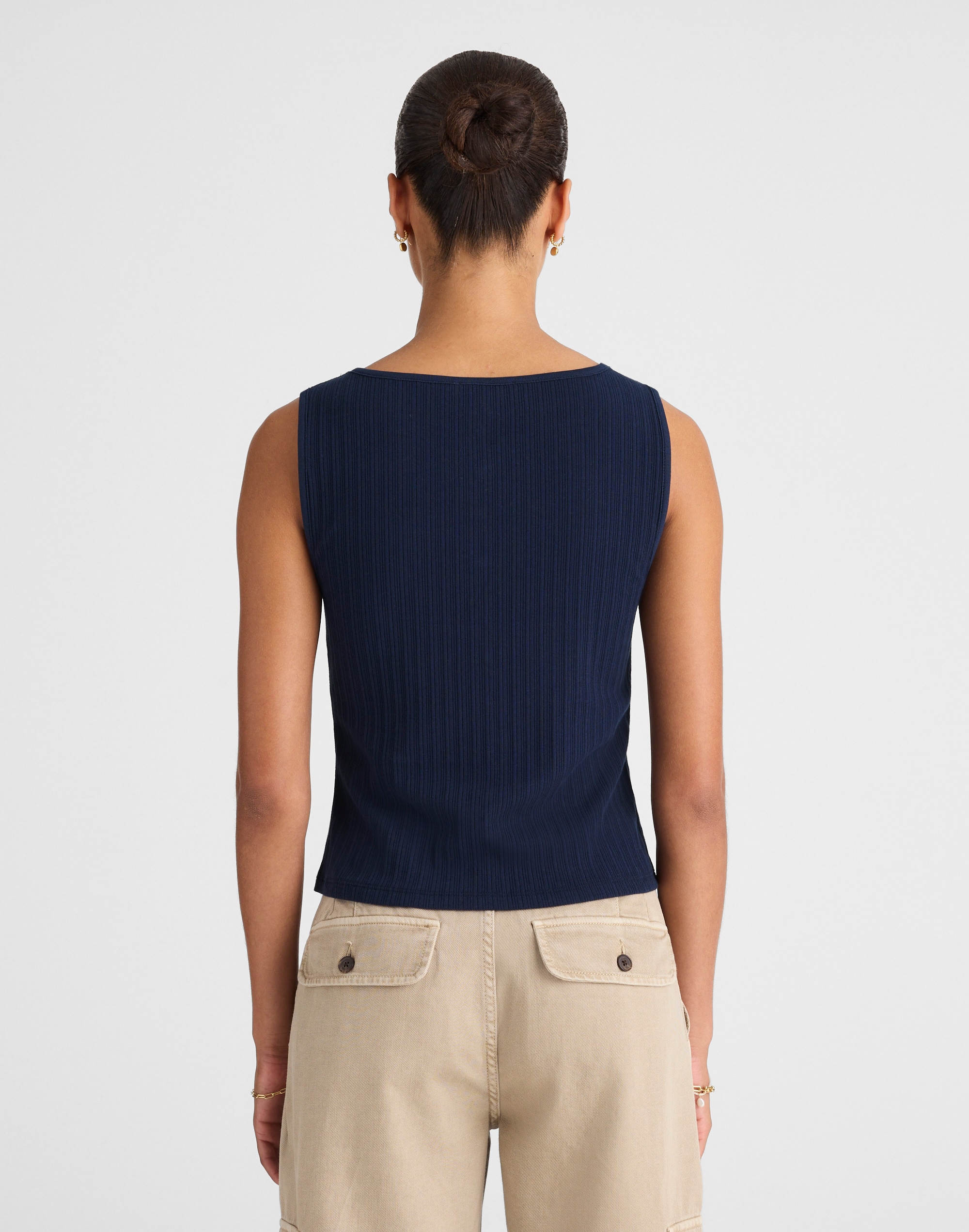 Ribbed Crewneck Shell Top