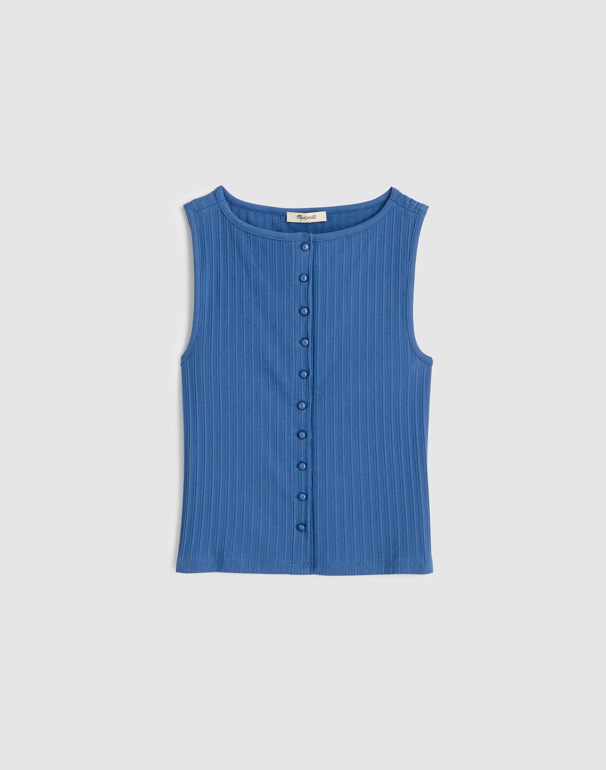 ribbed crewneck shell top