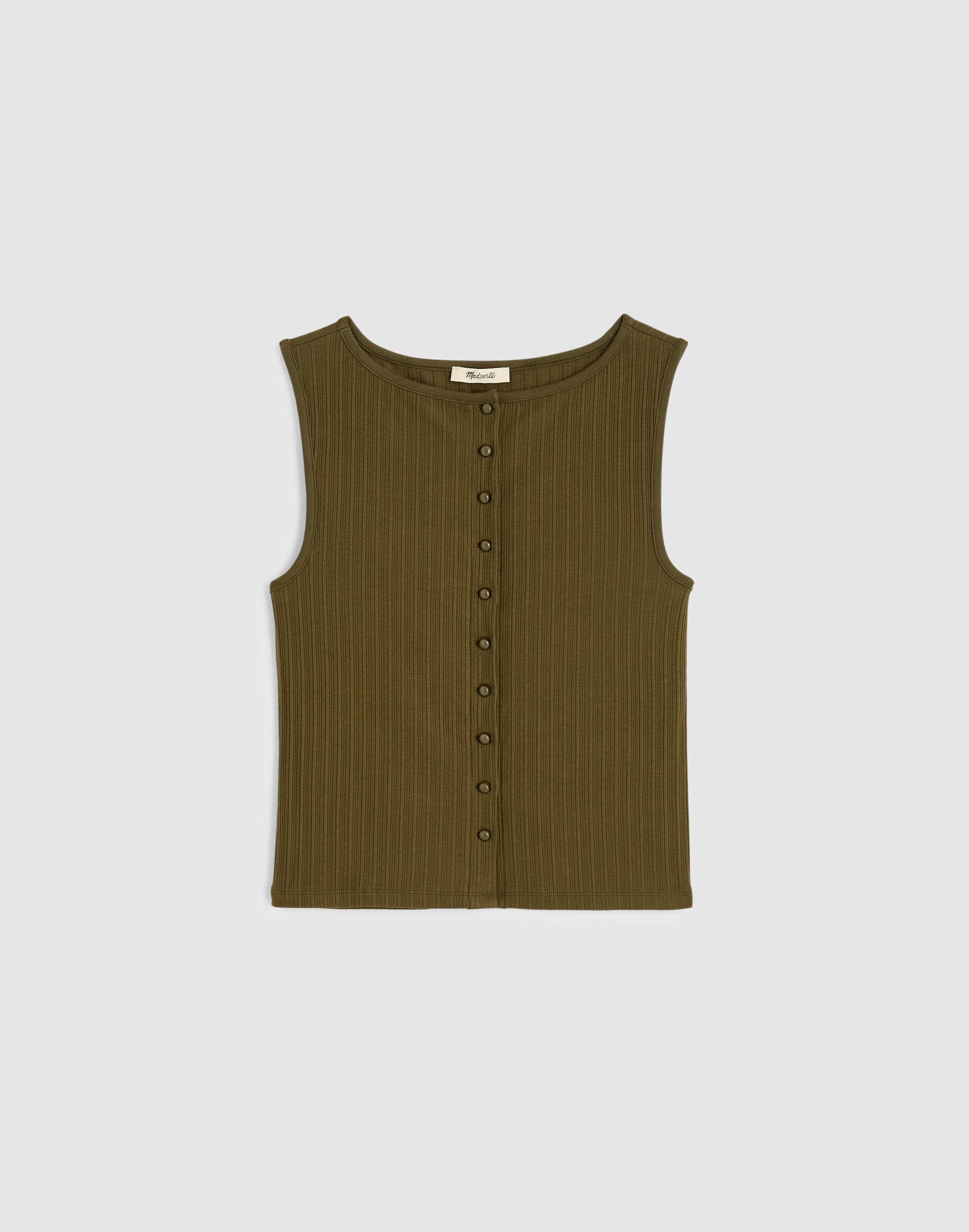 Ribbed Crewneck Shell Top