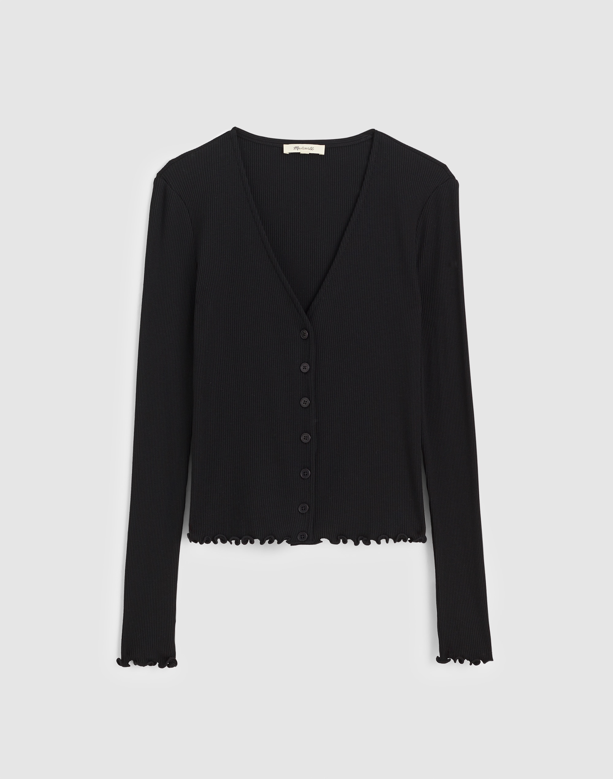 Lettuce-Hem V-Neck Cardigan