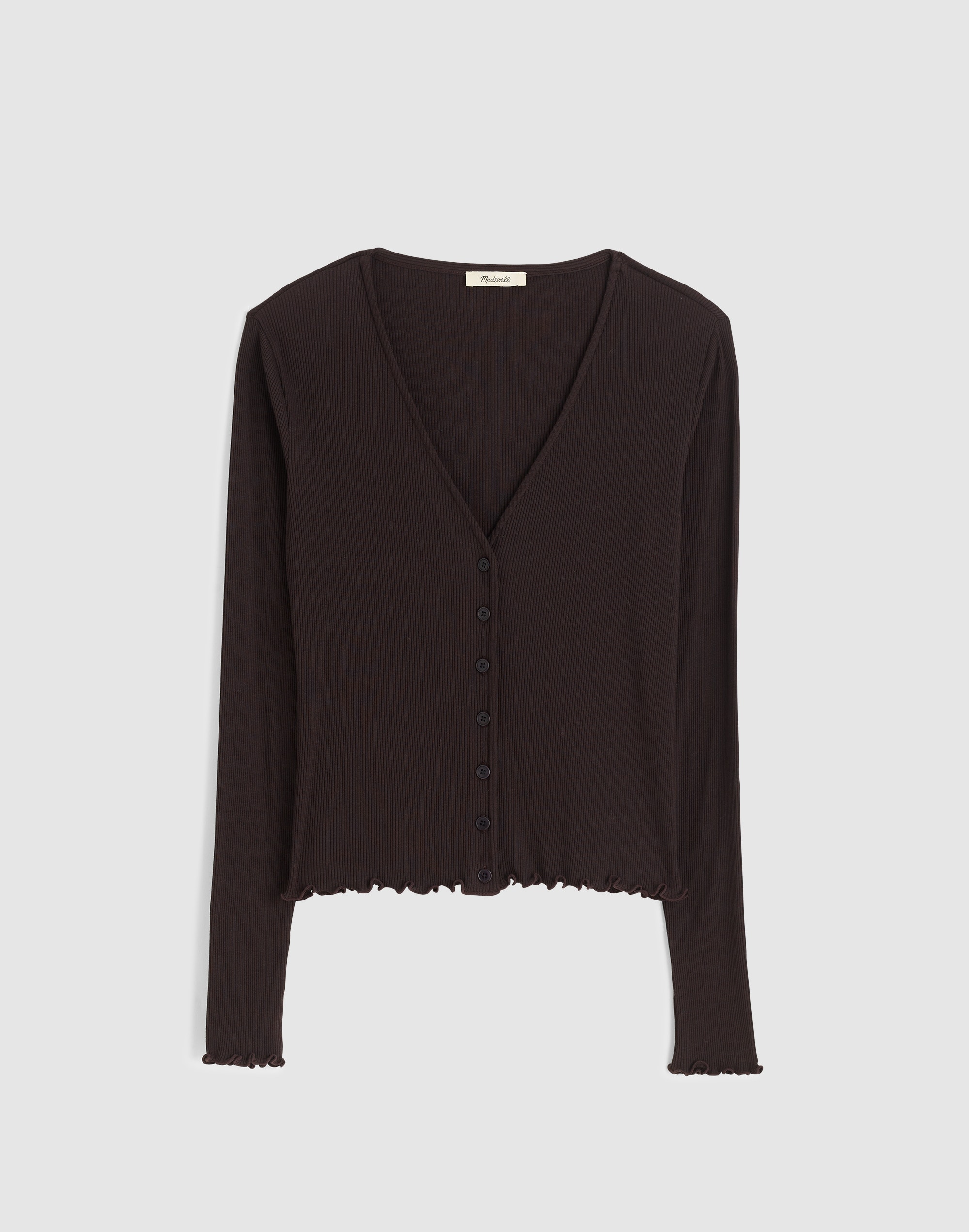 Lettuce-Hem V-Neck Cardigan