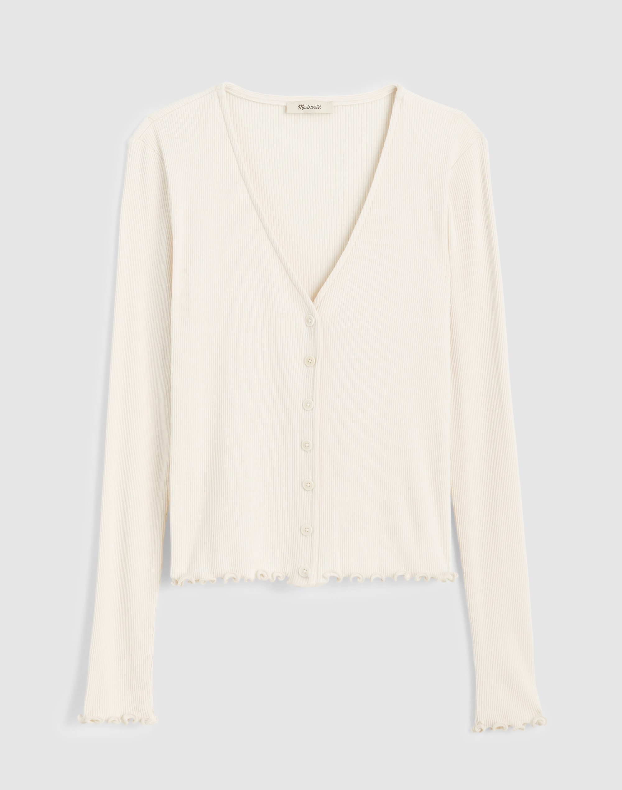 Lettuce-Hem V-Neck Cardigan