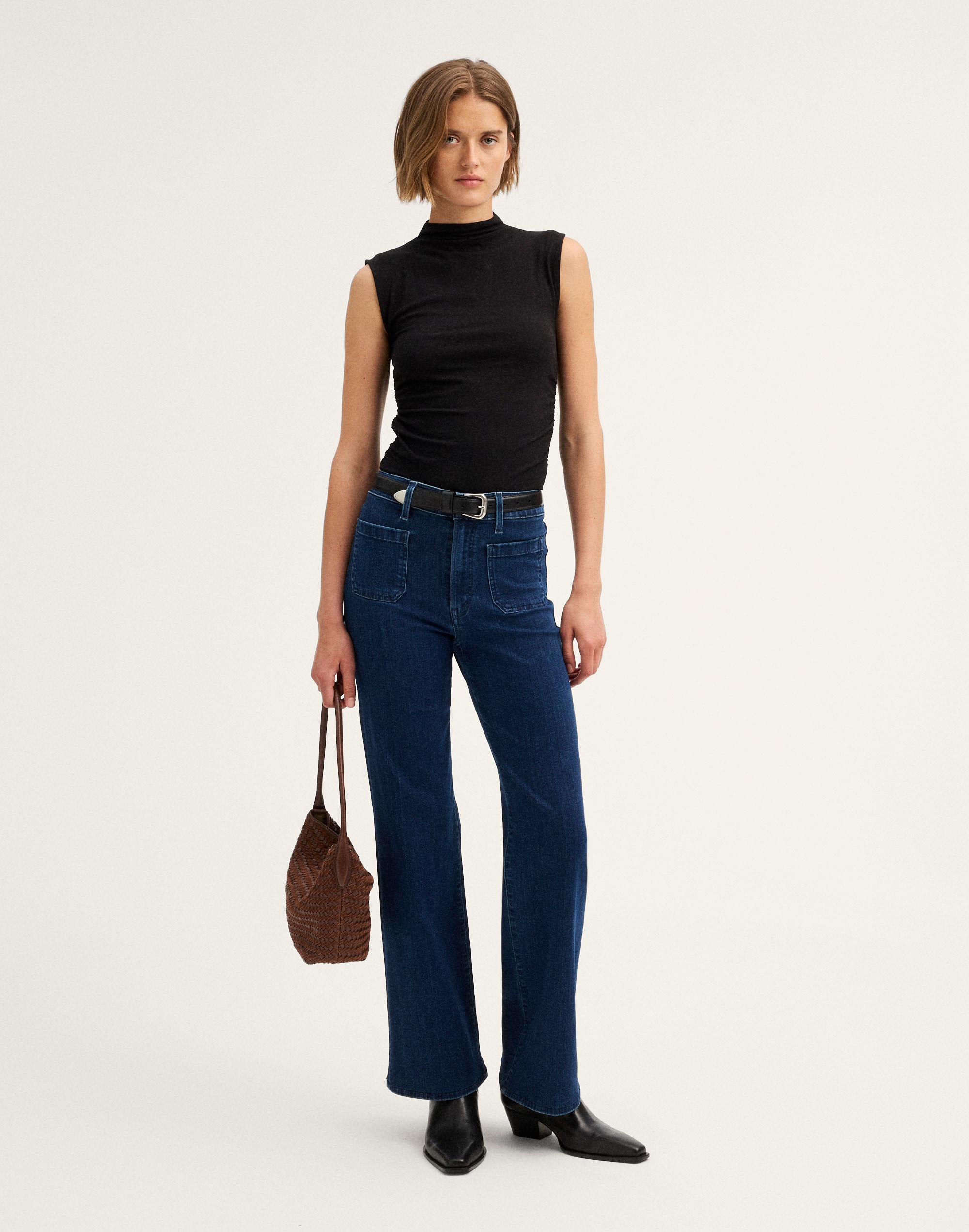 Ruched Mockneck Tank
