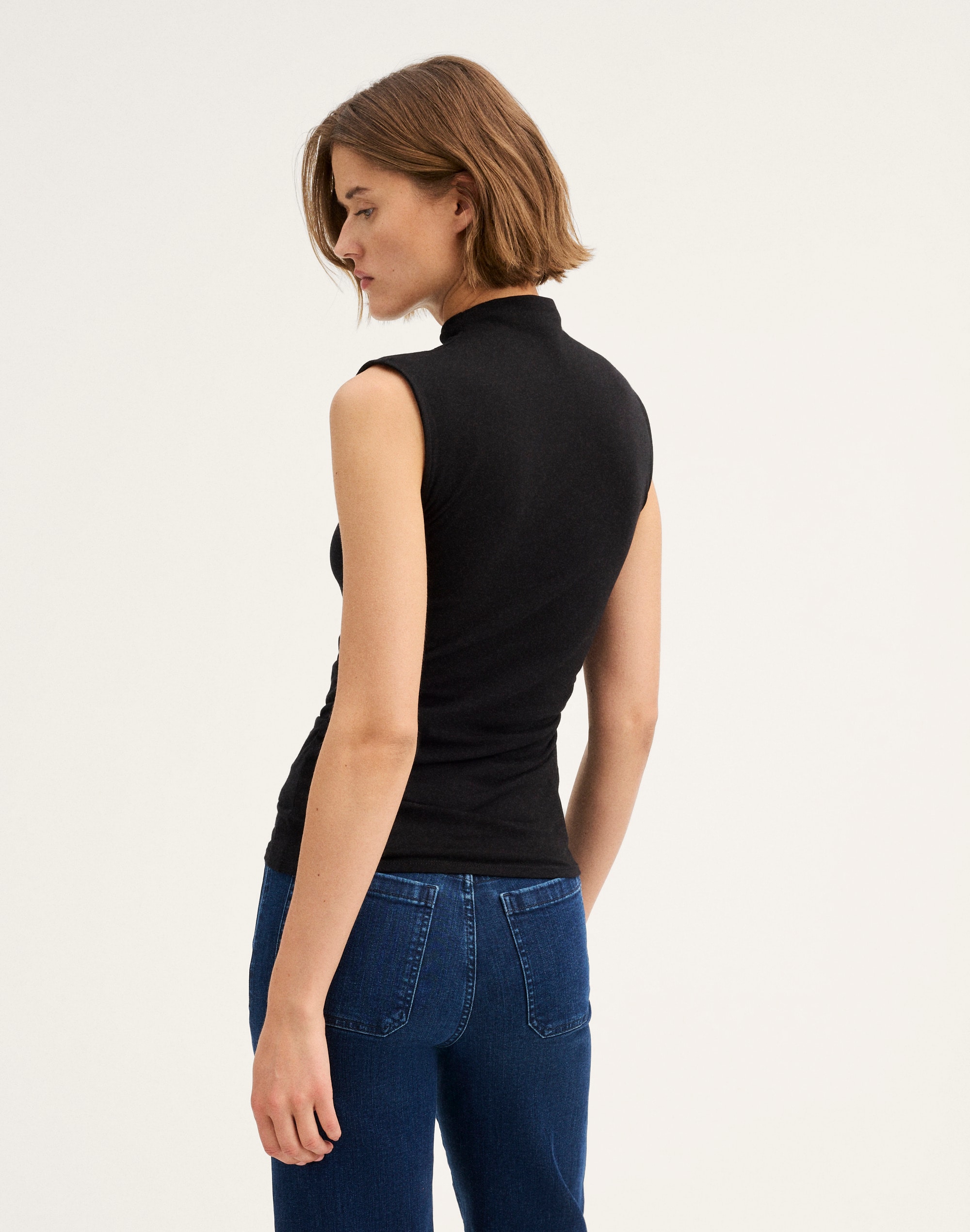 Ruched Mockneck Tank