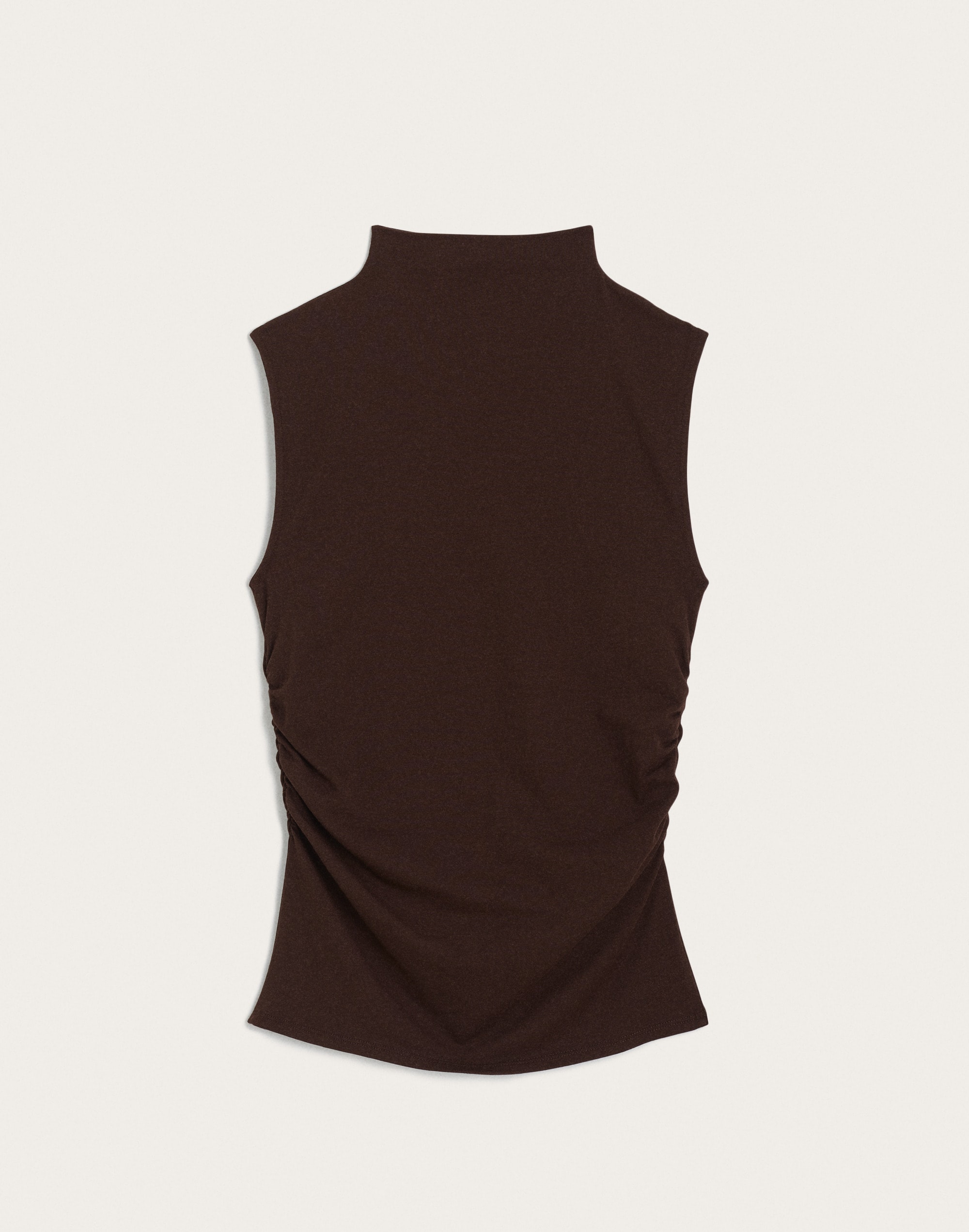 ruched mockneck tank