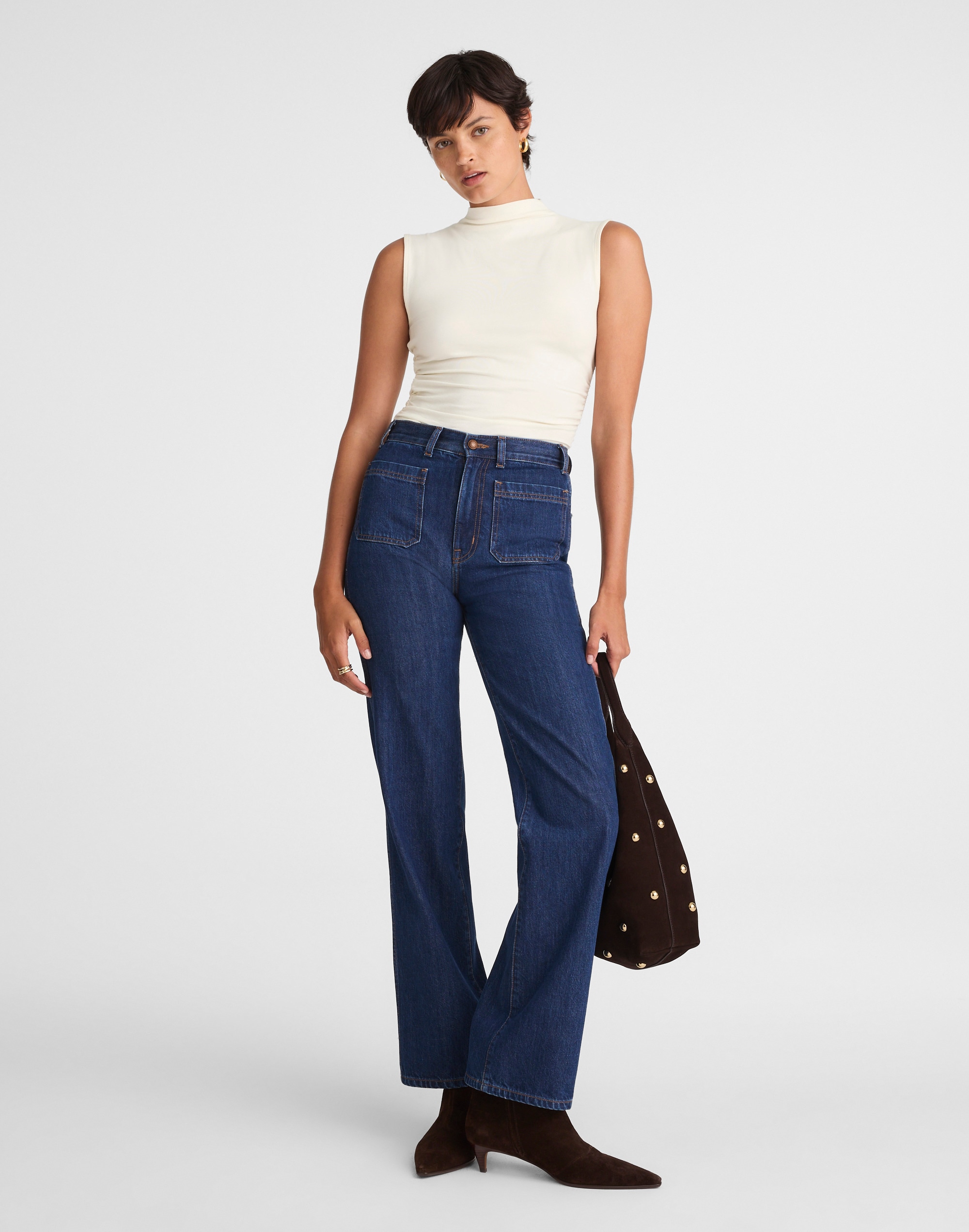 Ruched Mockneck Tank