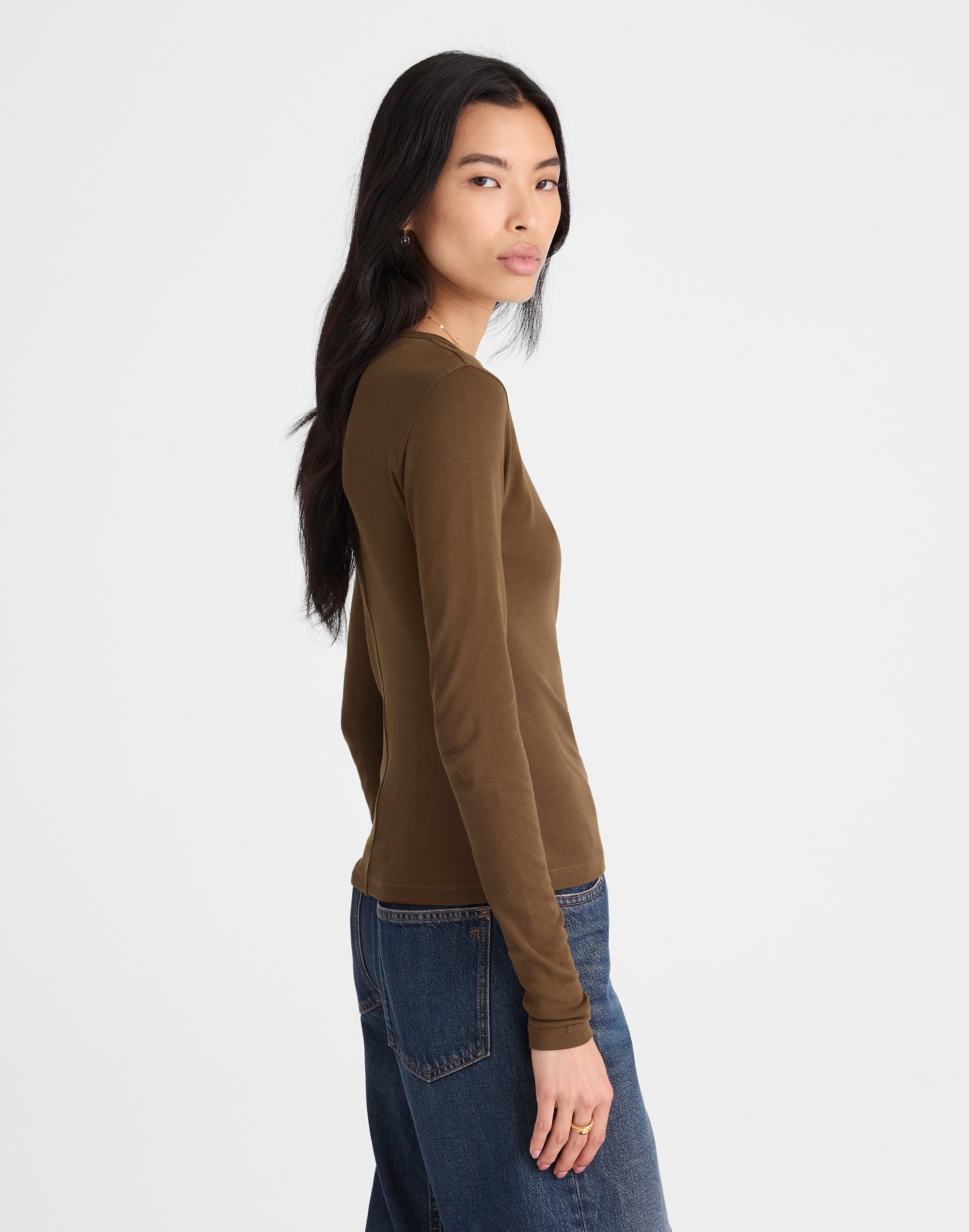 Crewneck Long-Sleeve Tee in SoSoft Cotton