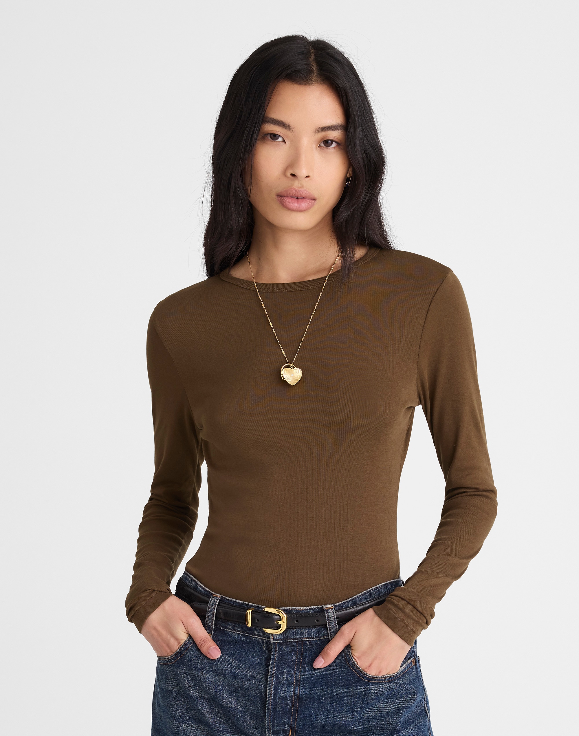 Crewneck Long-Sleeve Tee in SoSoft Cotton