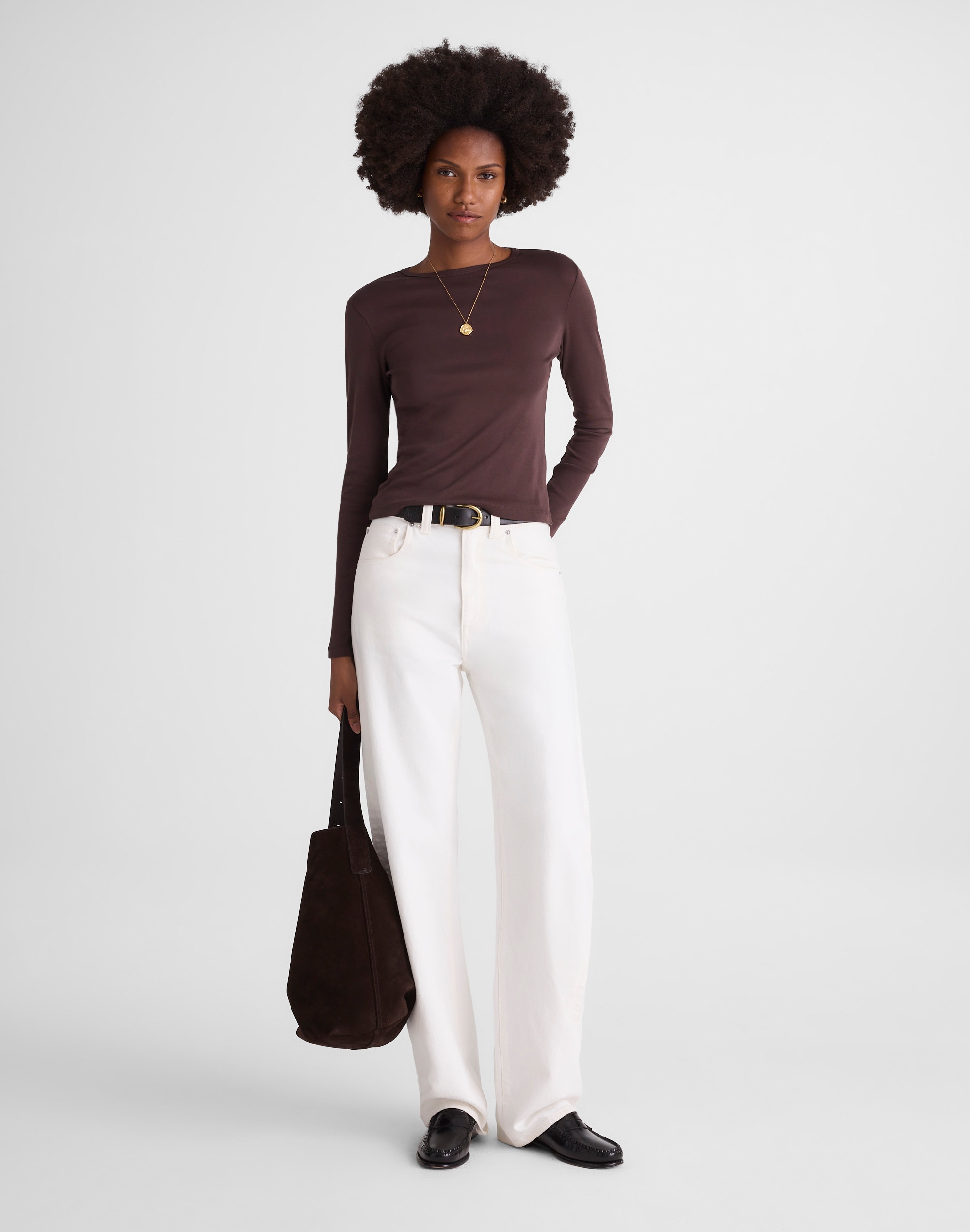 Crewneck Long-Sleeve Tee in SoSoft Cotton