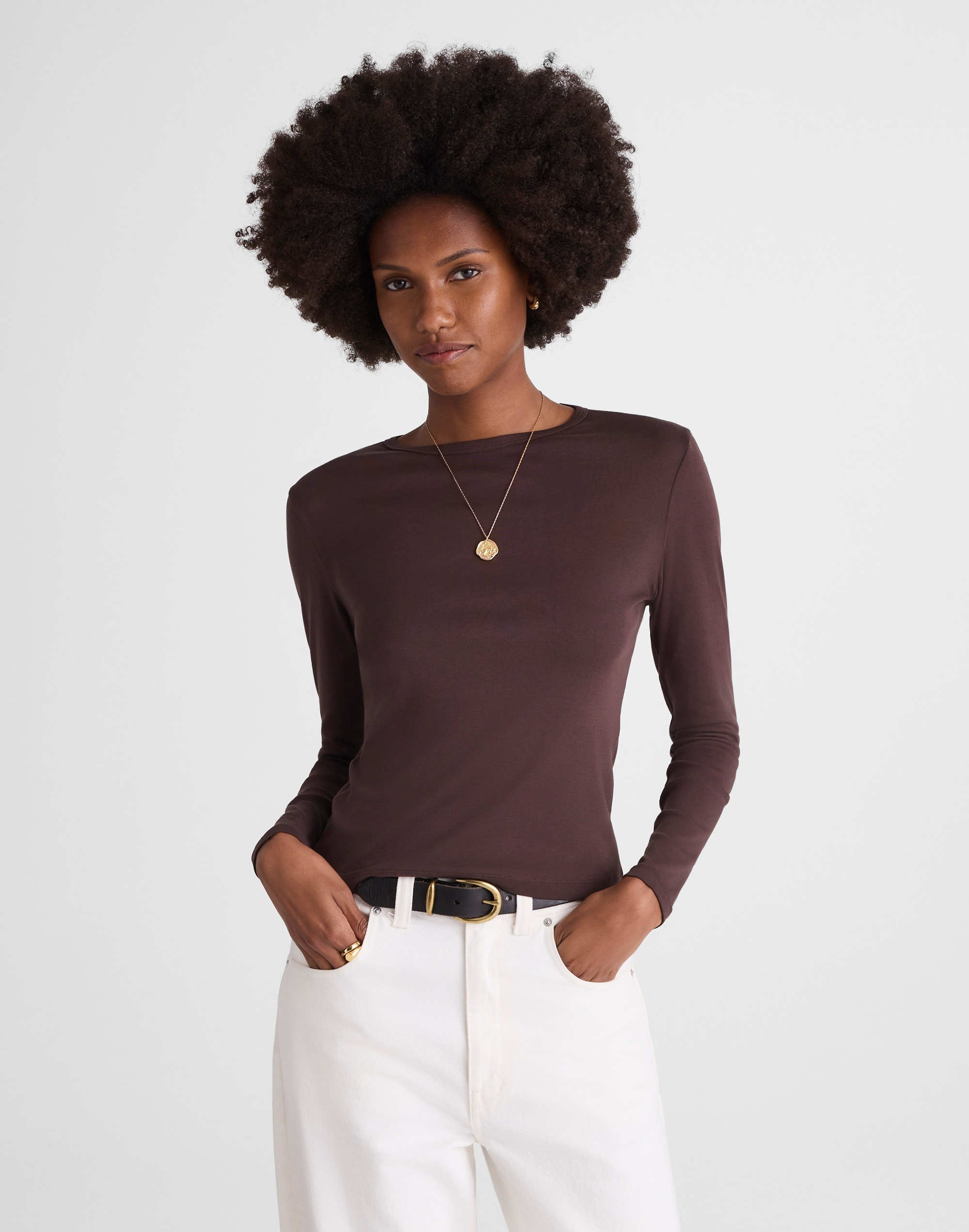 Crewneck Long-Sleeve Tee in SoSoft Cotton