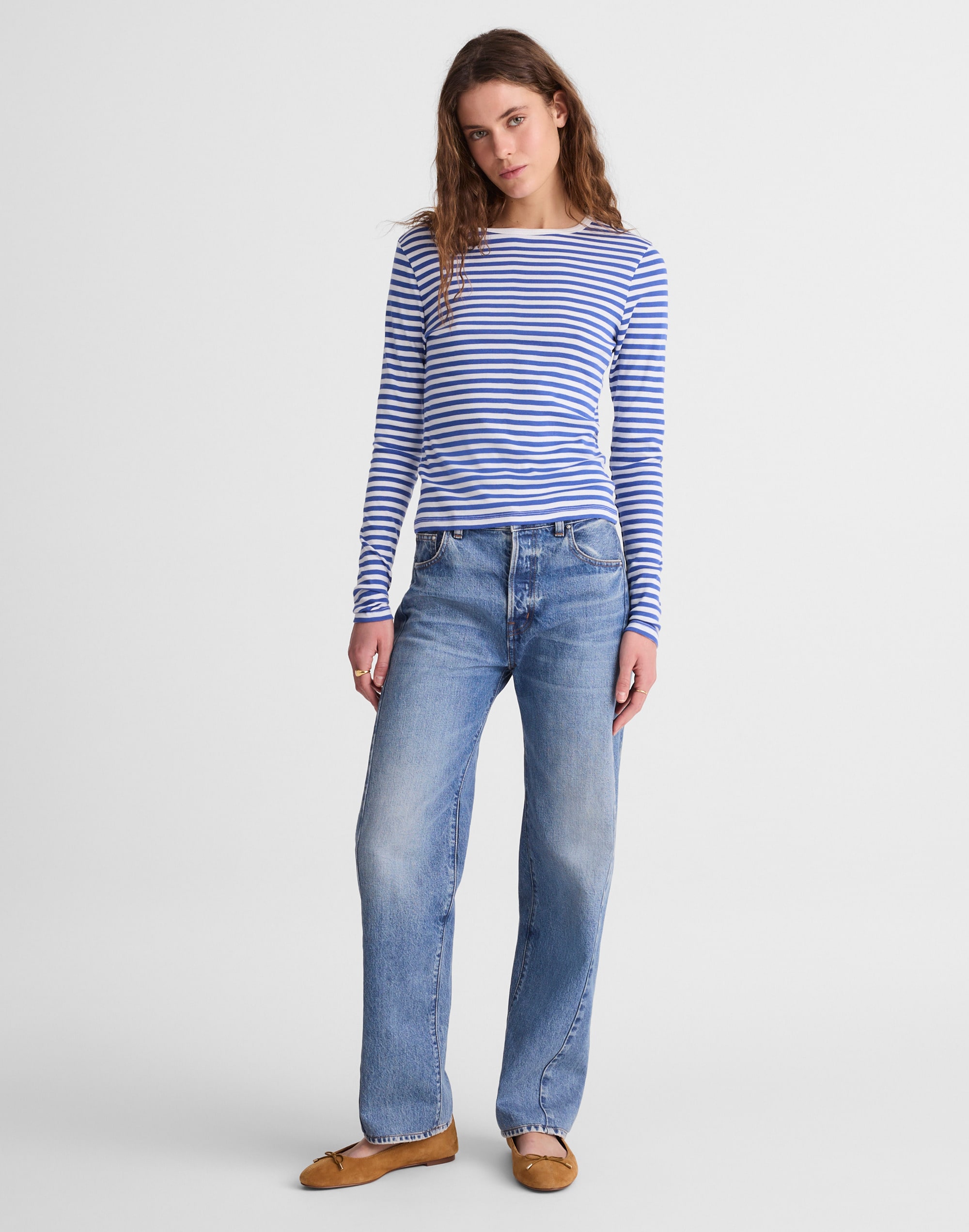 Crewneck Long-Sleeve Tee in SoSoft Cotton