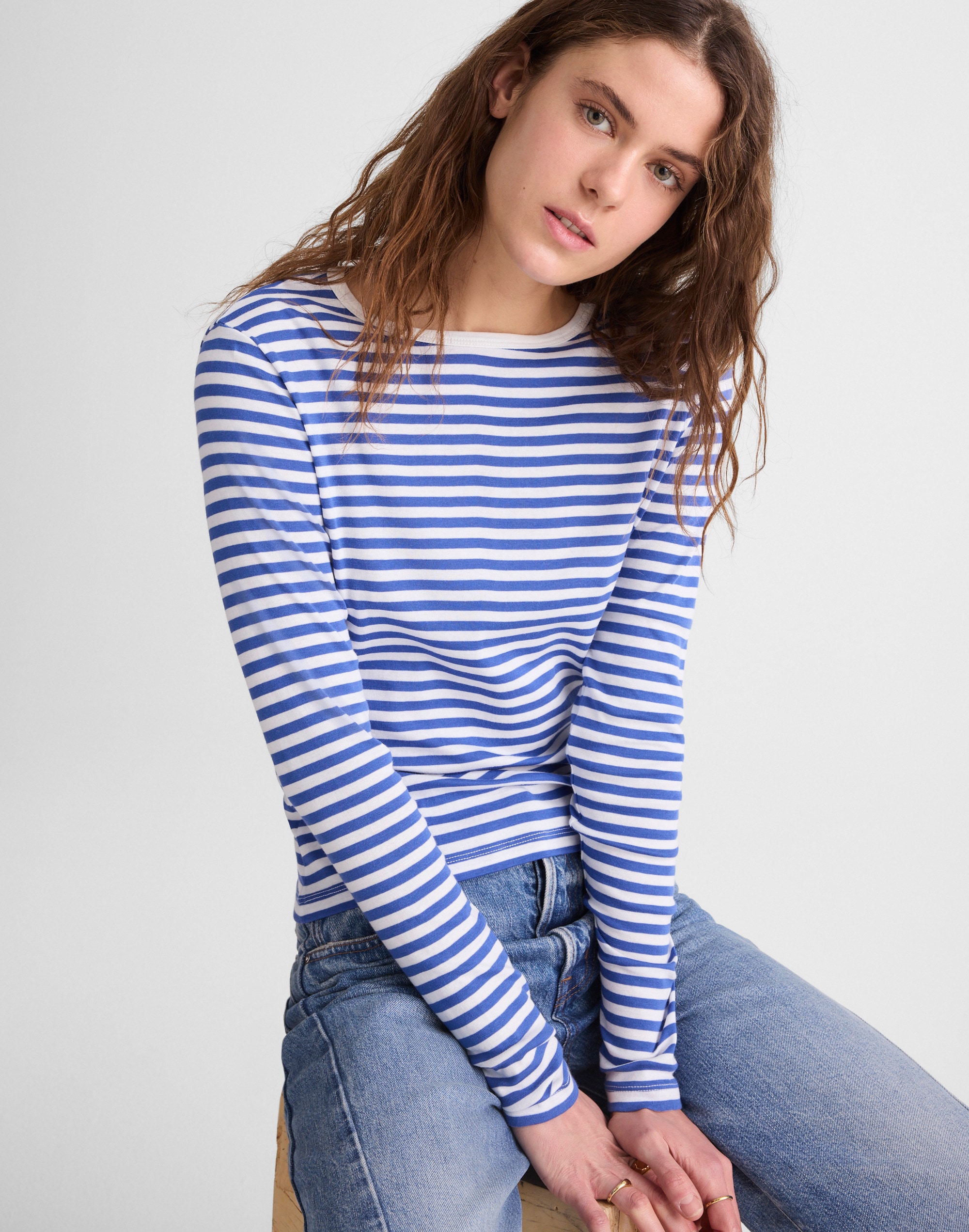 Crewneck Long-Sleeve Tee in SoSoft Cotton
