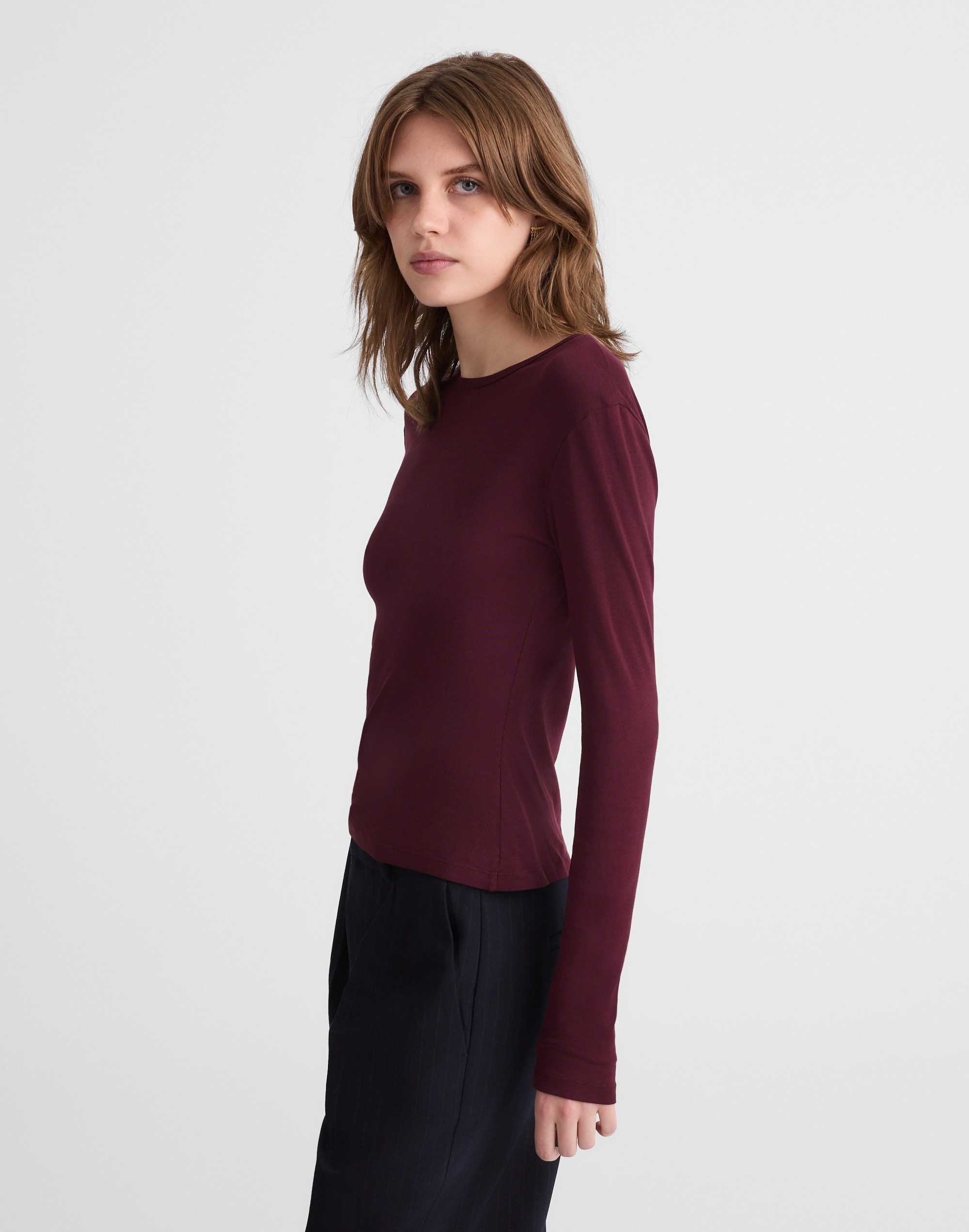 Crewneck Long-Sleeve Tee in SoSoft Cotton