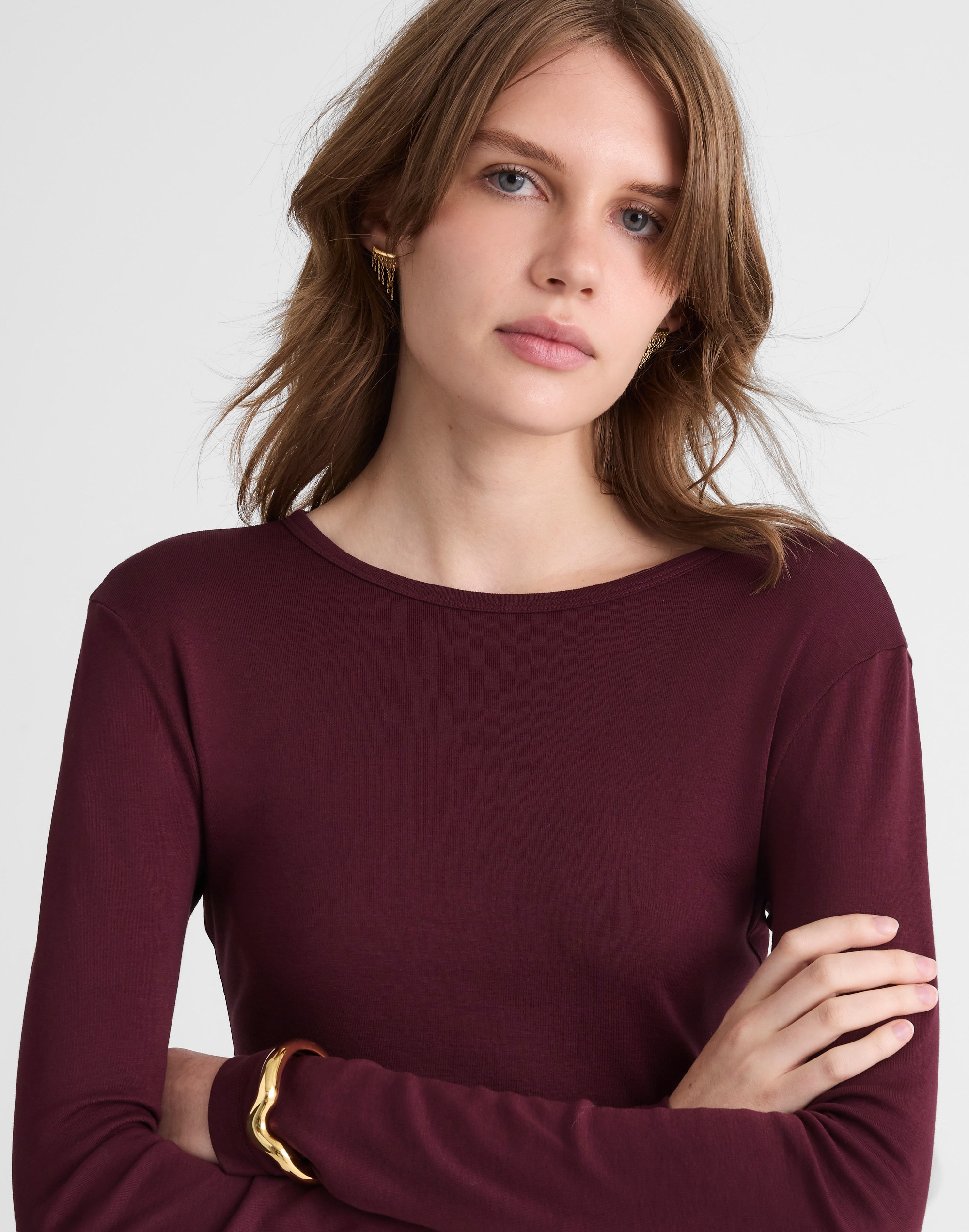 Crewneck Long-Sleeve Tee in SoSoft Cotton