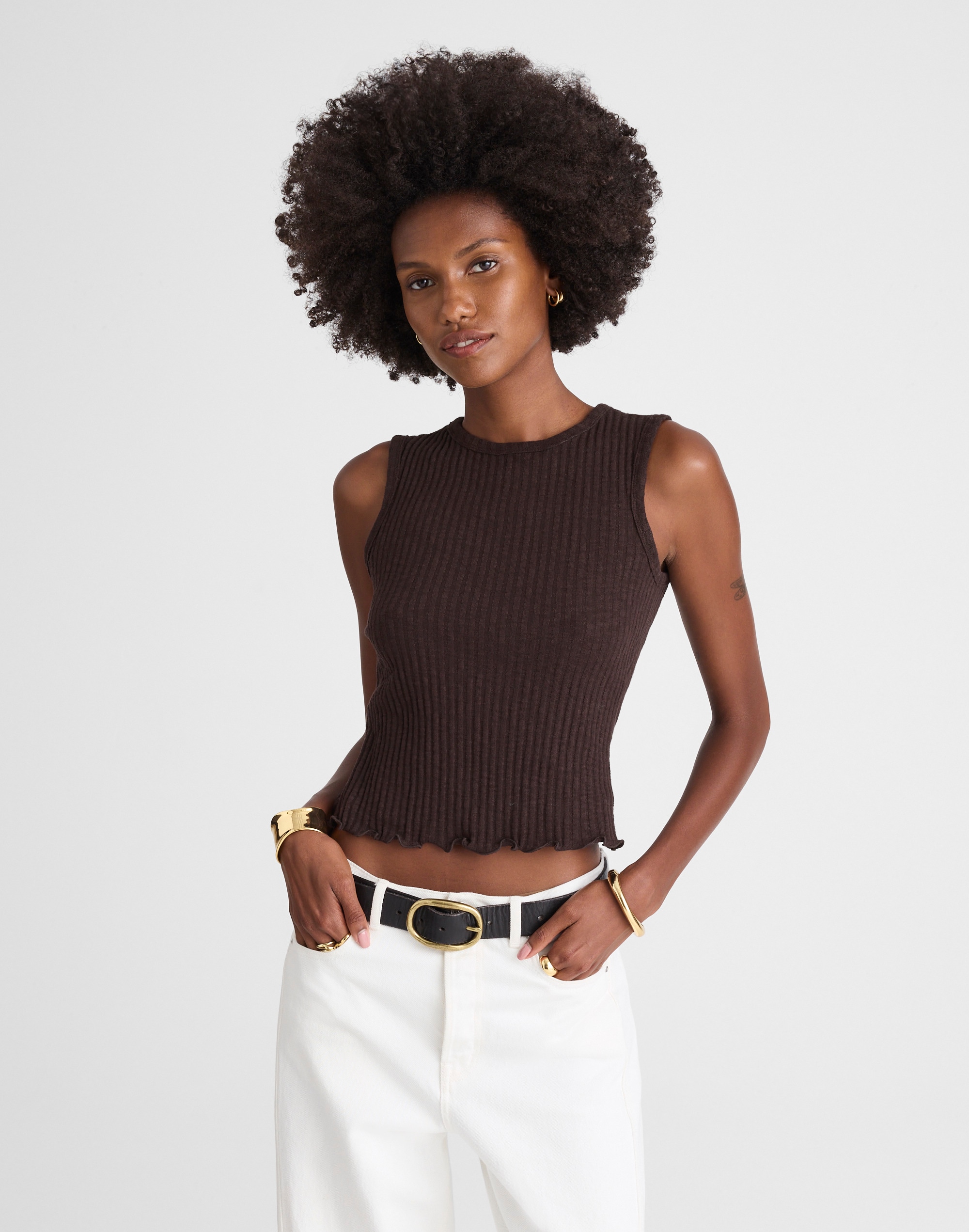 Lettuce-Hem Ribbed Tank