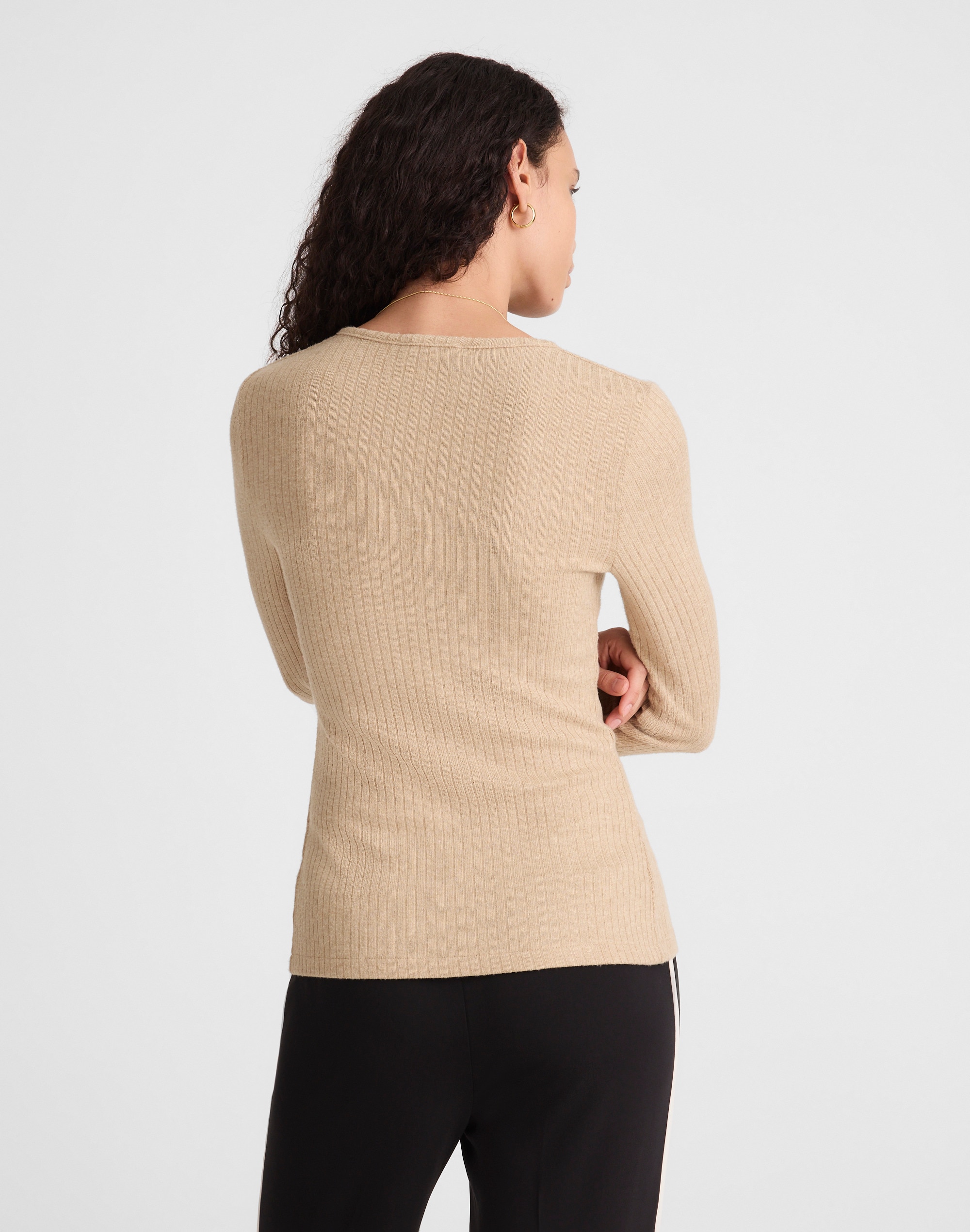 Textural Cutaway Crewneck Cardigan