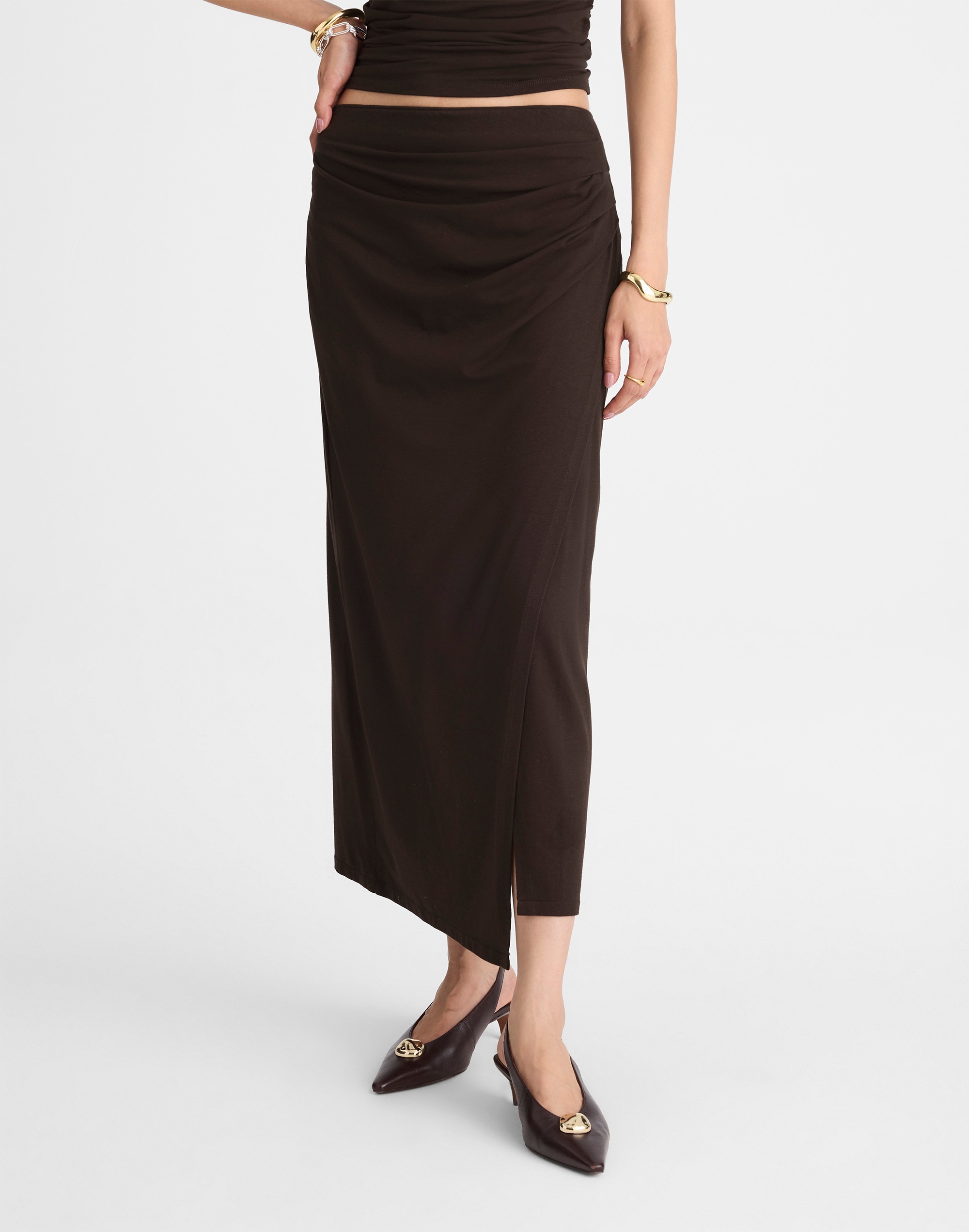 Ruched Maxi Skirt