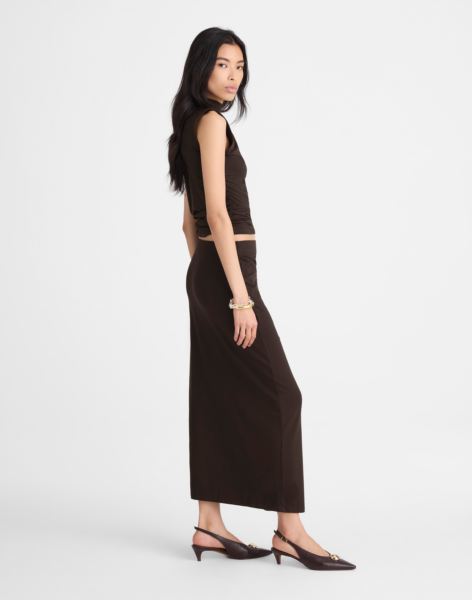 Ruched Maxi Skirt