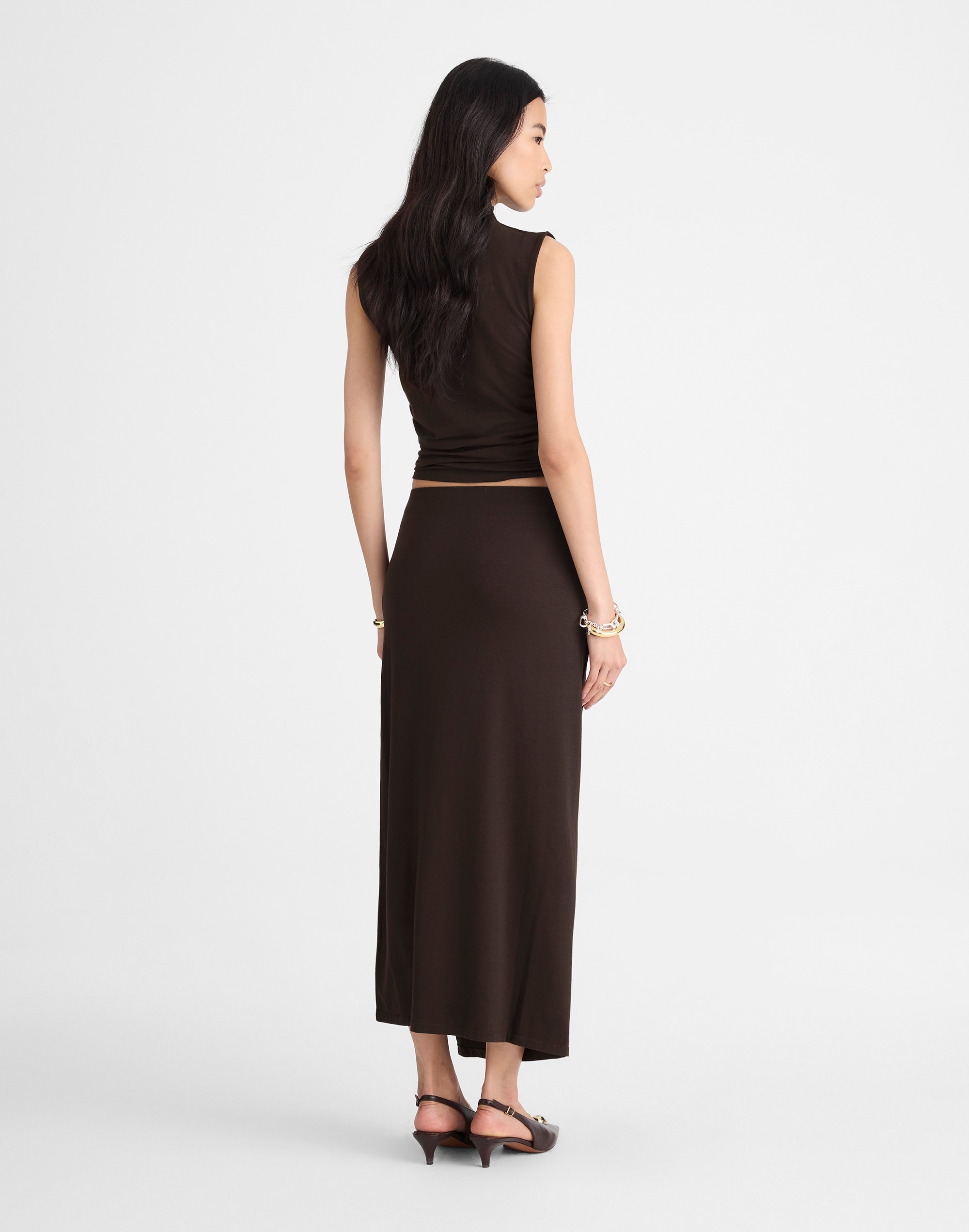 Ruched Maxi Skirt
