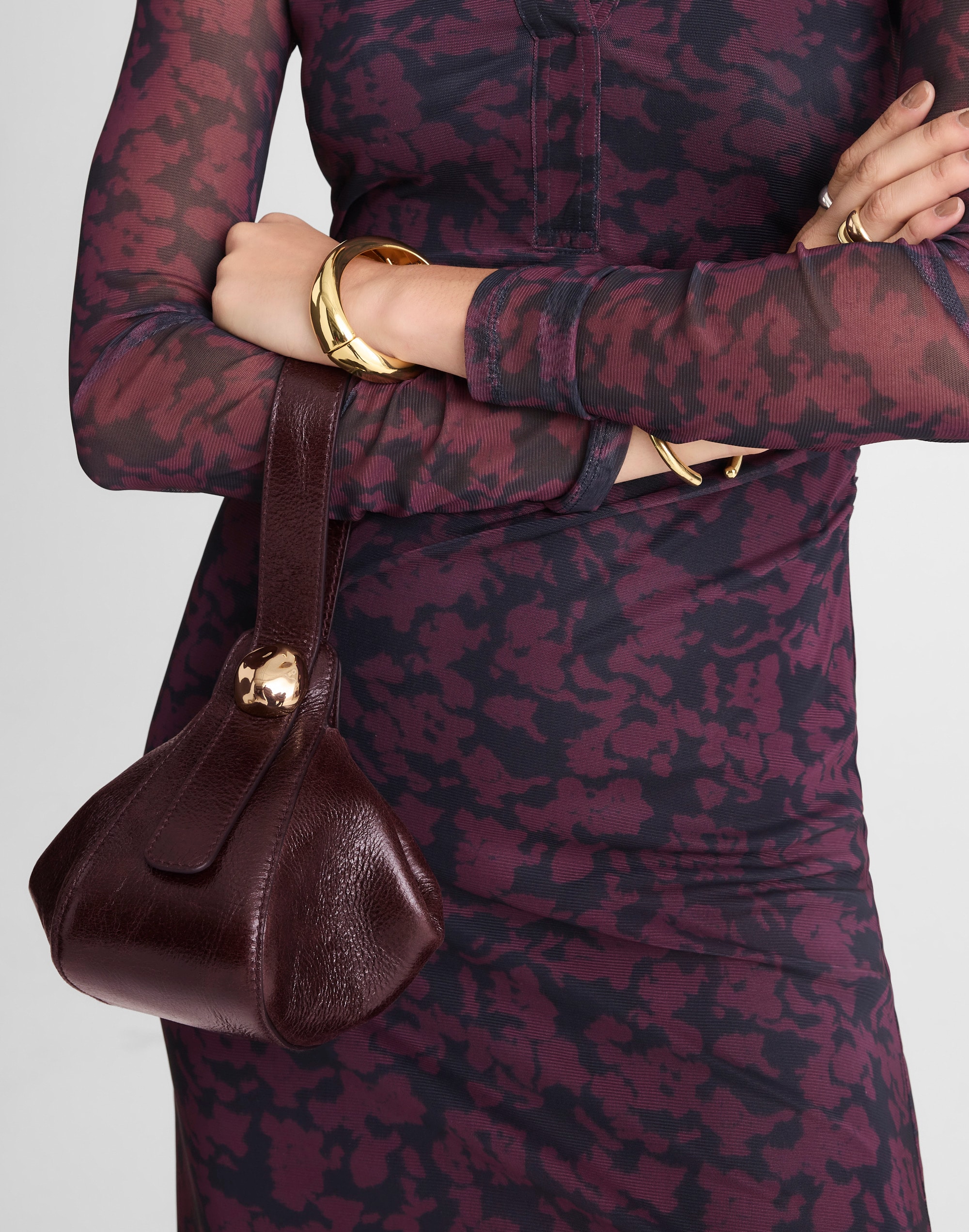 The Sculpted Metal Wristlet Bag | Madewell