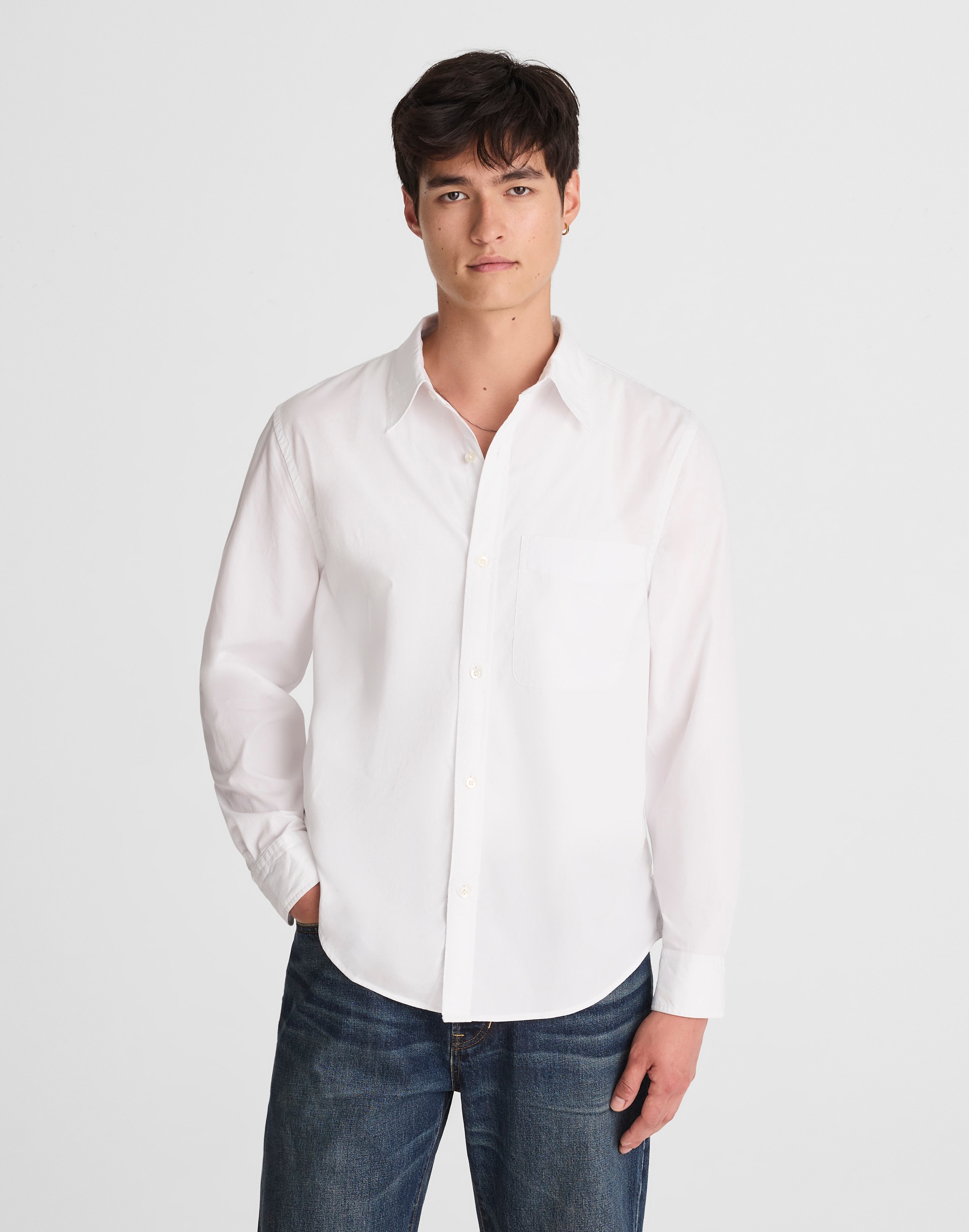 Cotton Poplin Button-Up Shirt Alternate Image 1