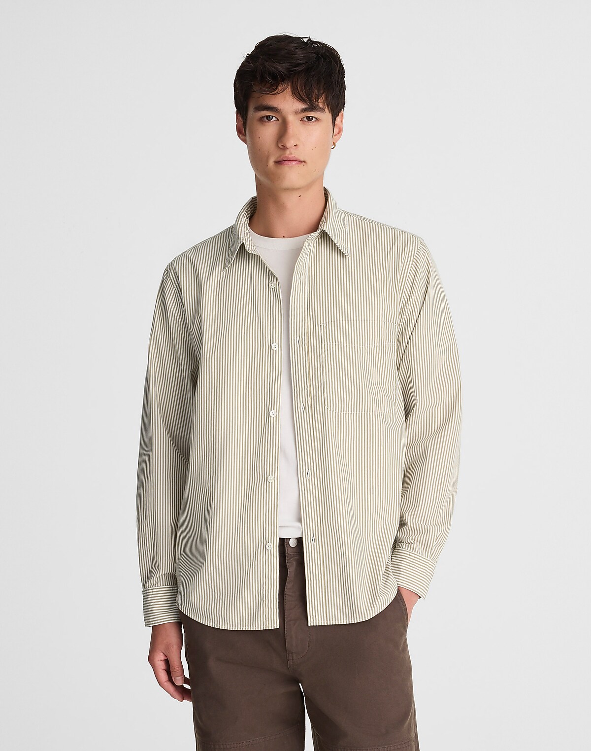 Cotton Poplin Button-Up Shirt