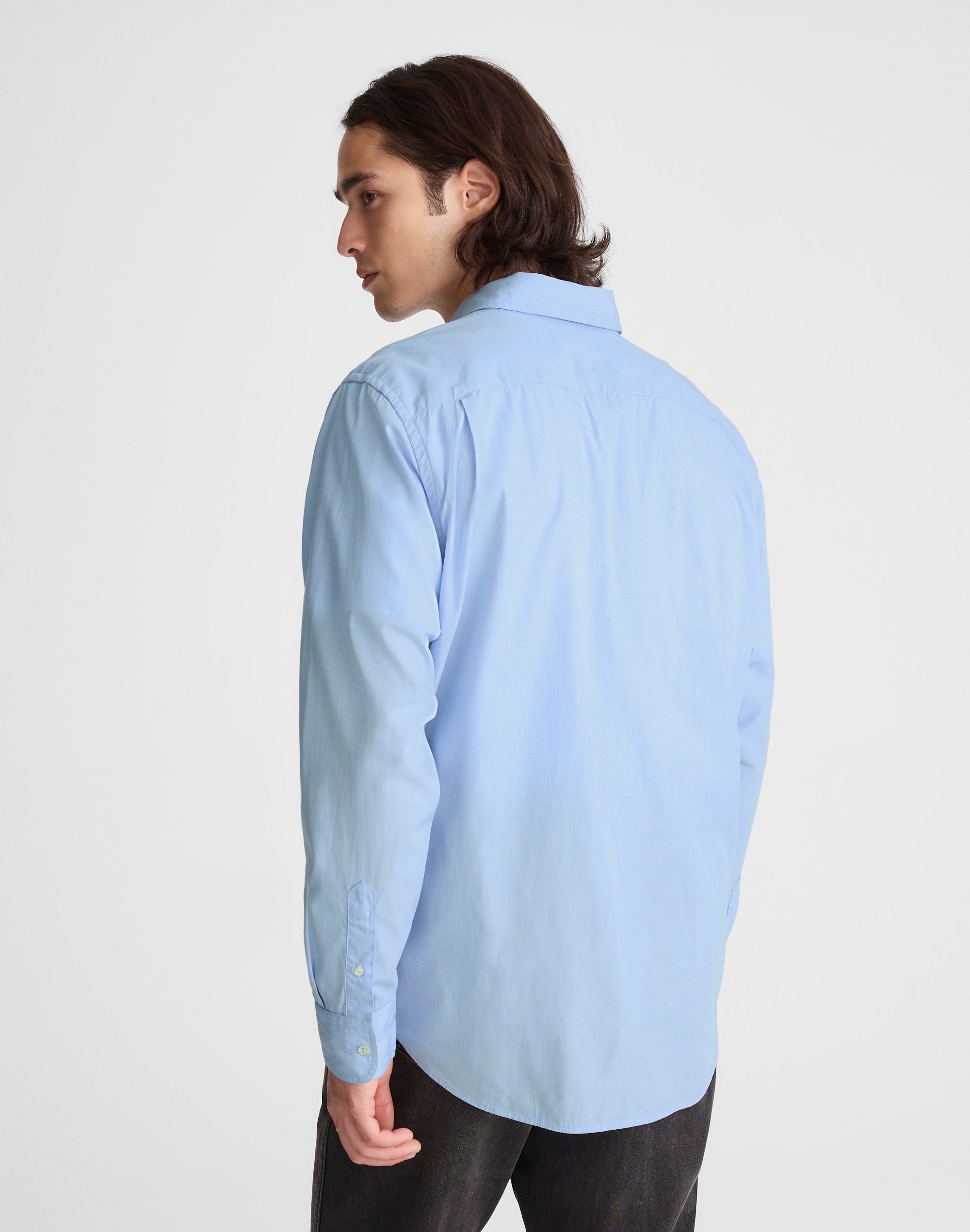 Cotton Poplin Button-Up Shirt