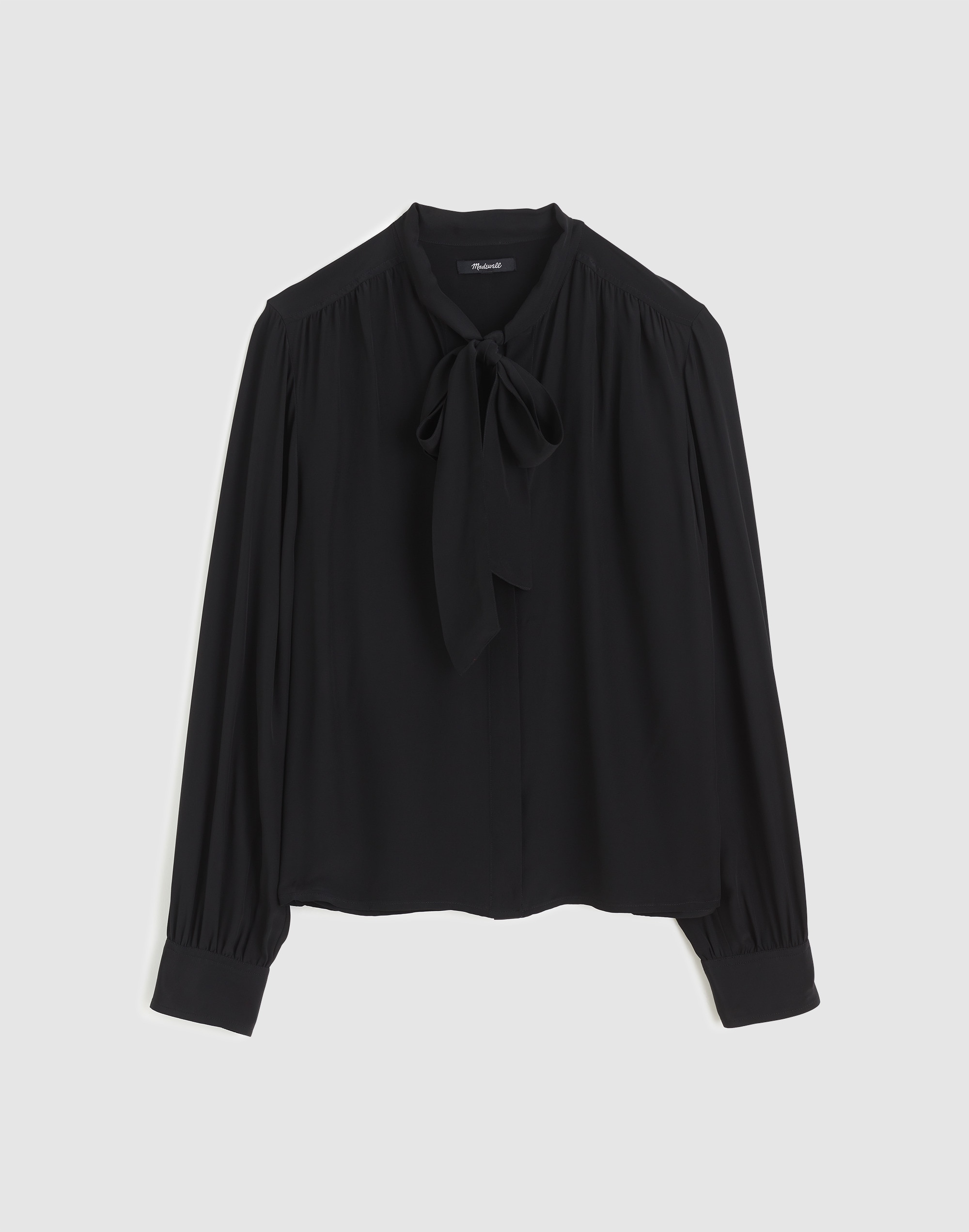 Tie-Neck Long-Sleeve Top