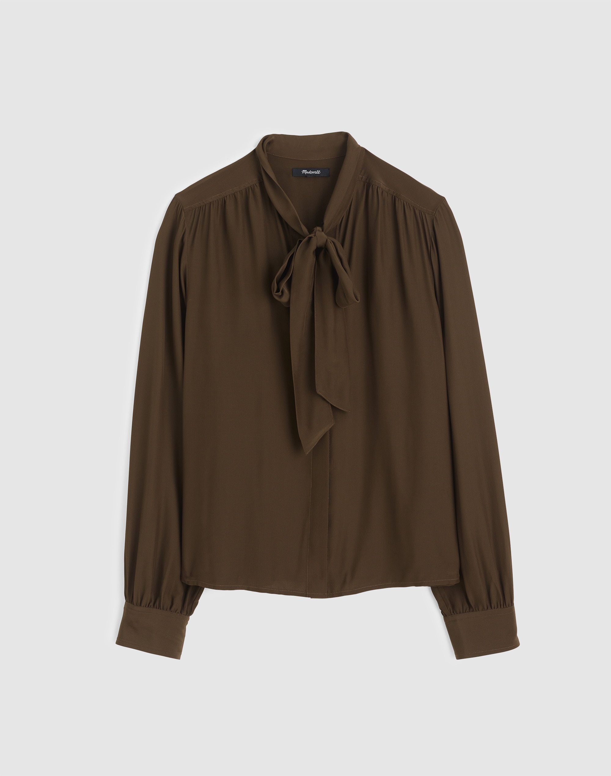 Tie-Neck Long-Sleeve Top