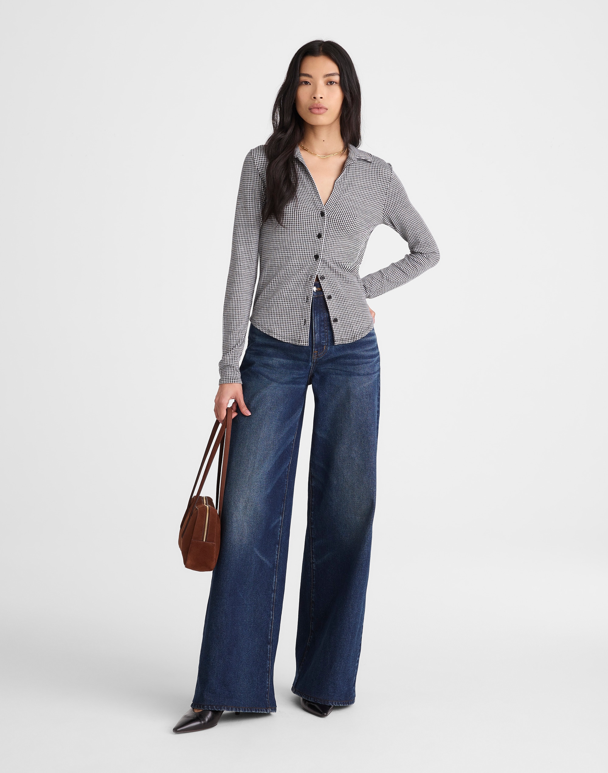 Camp Long-Sleeve Top in Gingham