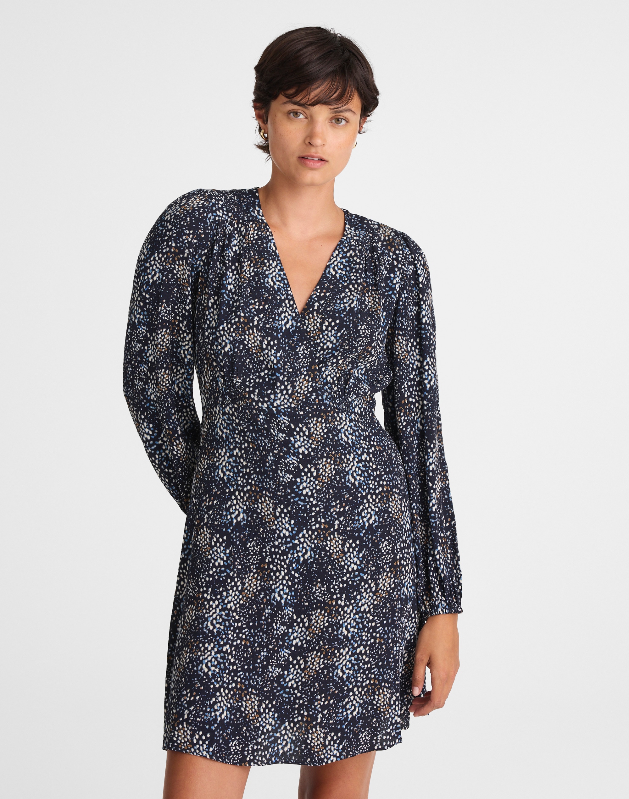 Faux-Wrap Midi Dress in Floral Alternate Image 1