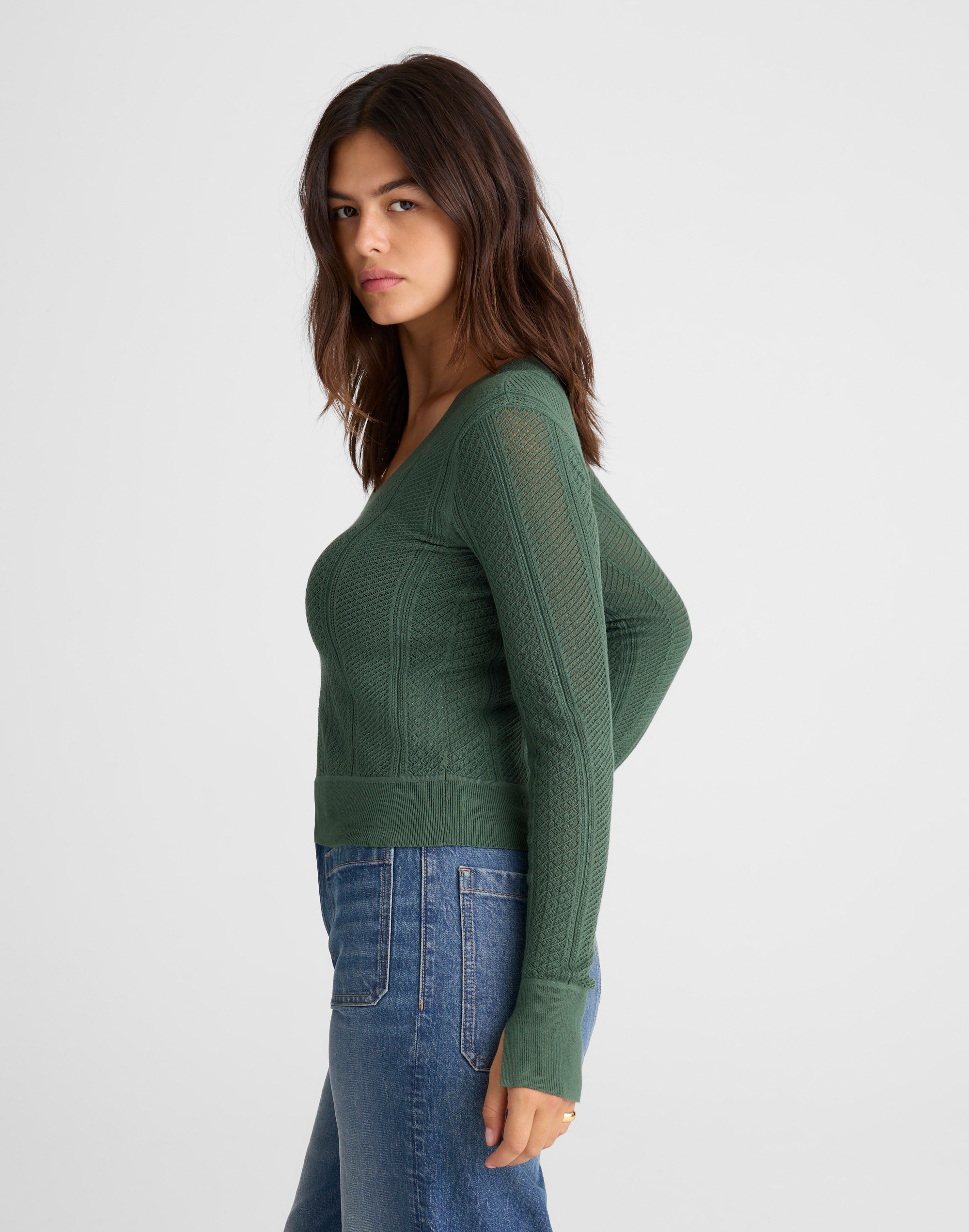 The Signature Knit Lace-Stitch Sweater