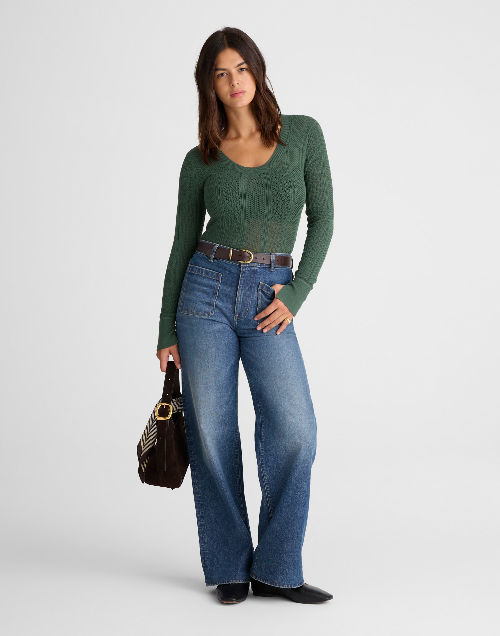 The Signature Knit Lace-Stitch Sweater