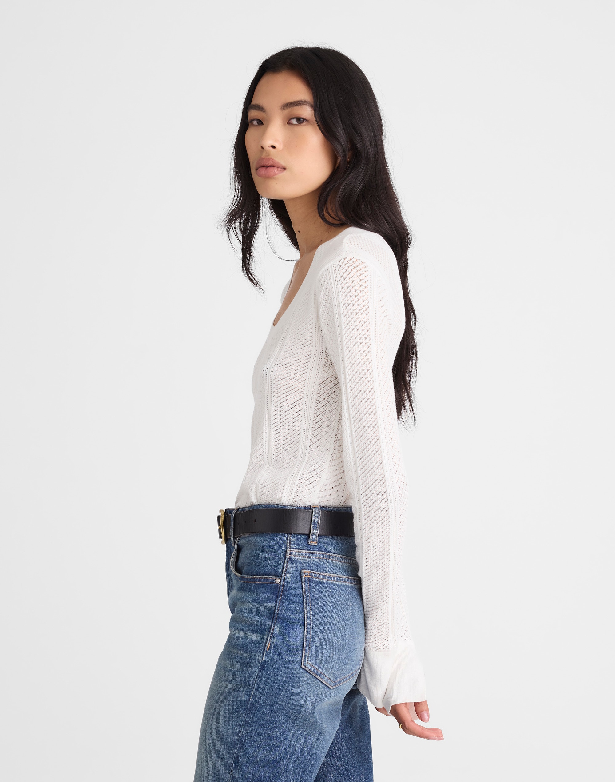 The Signature Knit Lace-Stitch Sweater