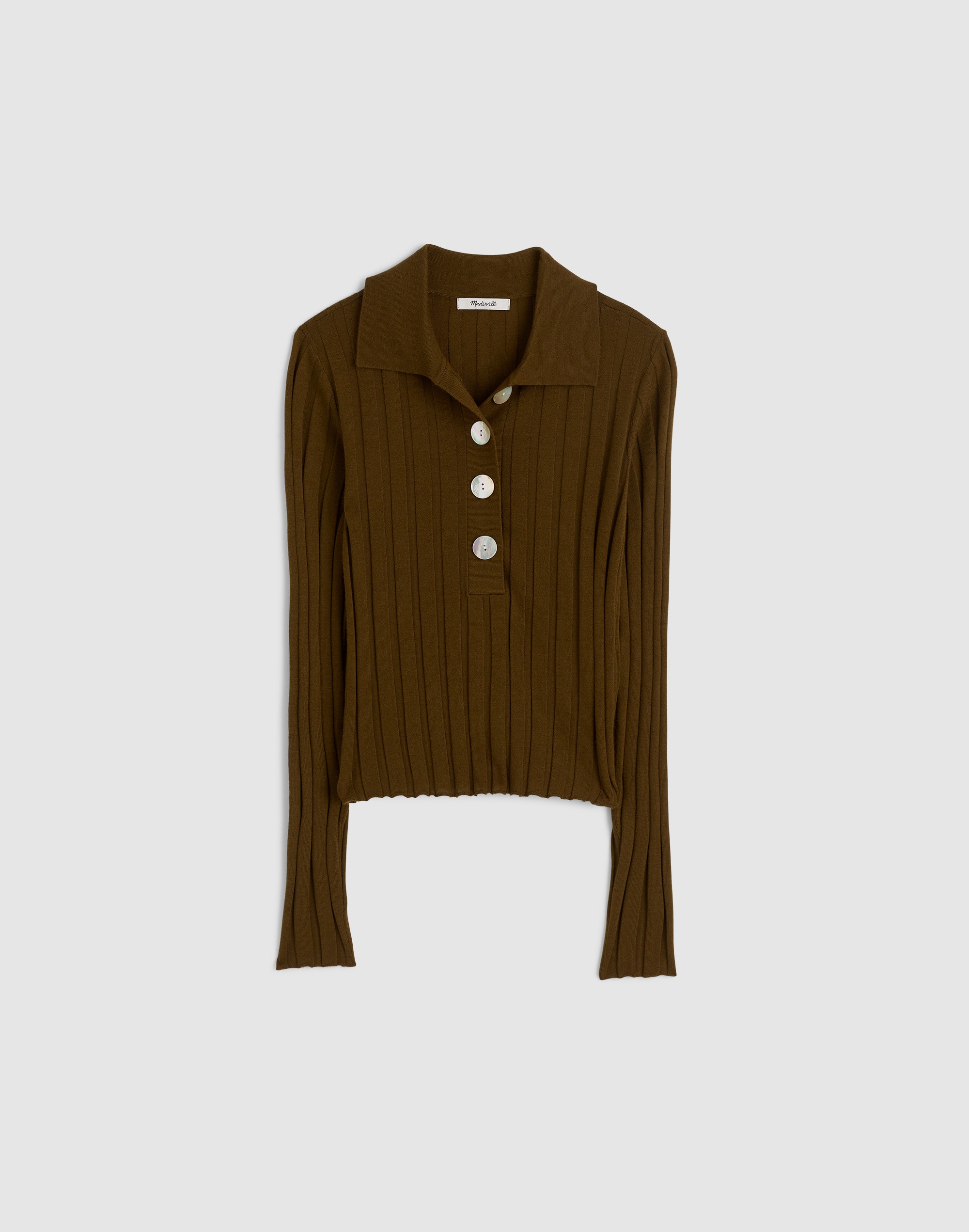 Ribbed Polo Sweater