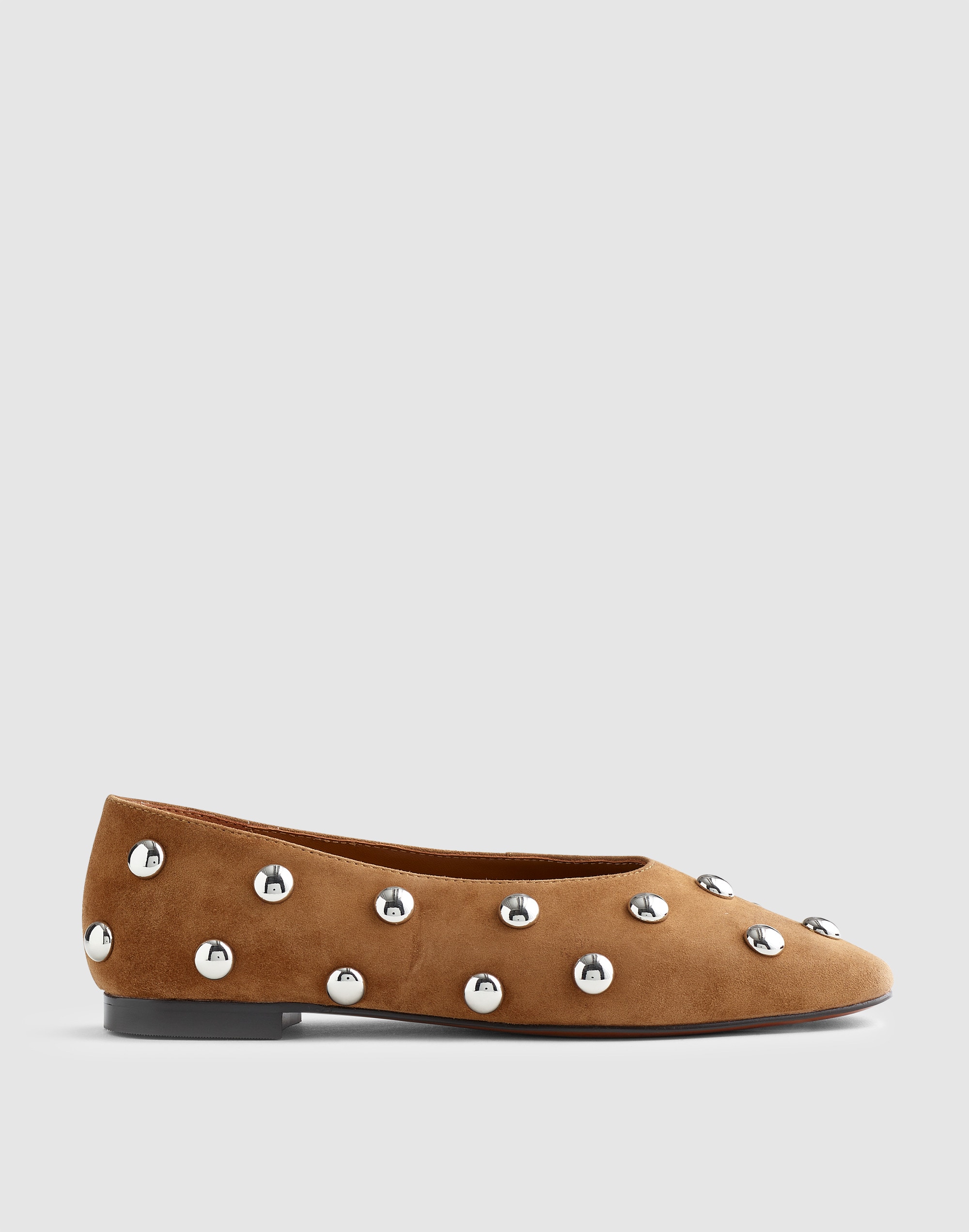 Madewell Sage Dome Studs Ballet Flats Dried Acorn In Brown