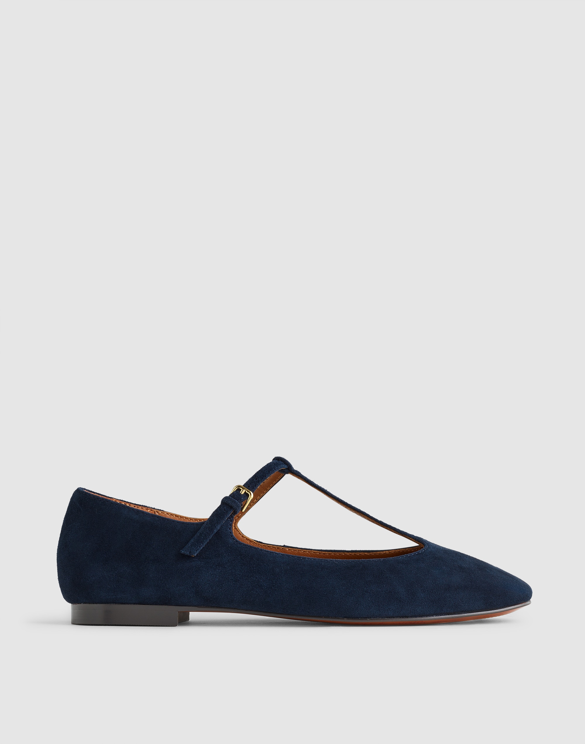 the mylie t-strap flat in suede