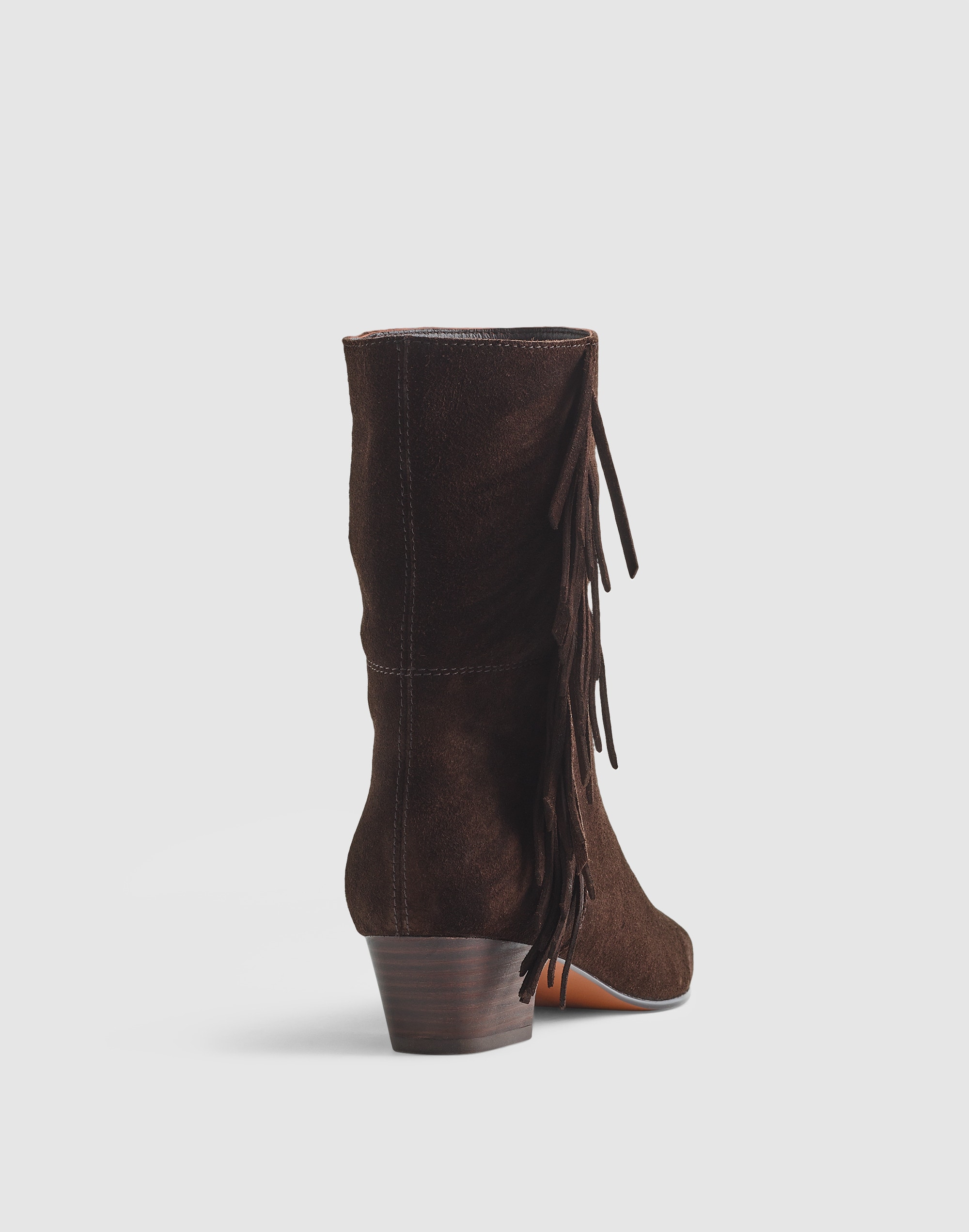The Lexie Fringed Ankle Boot in Suede