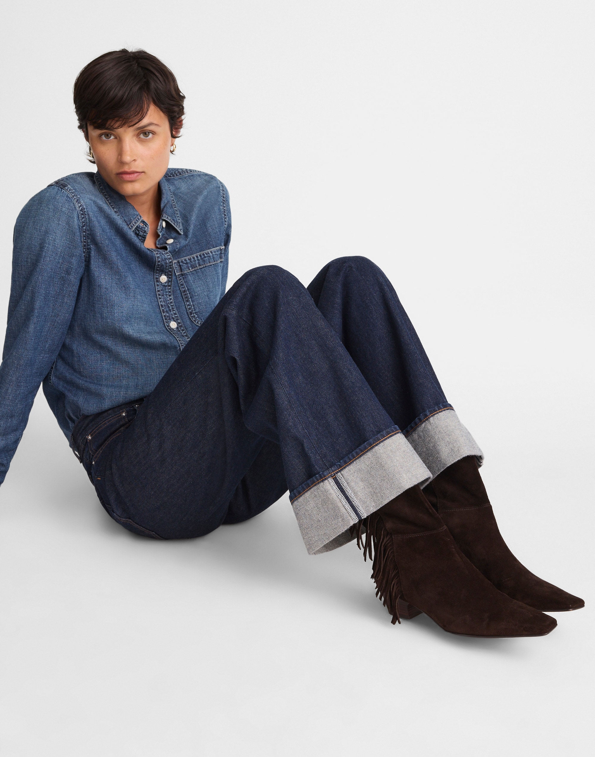 The Lexie Fringed Ankle Boot in Suede