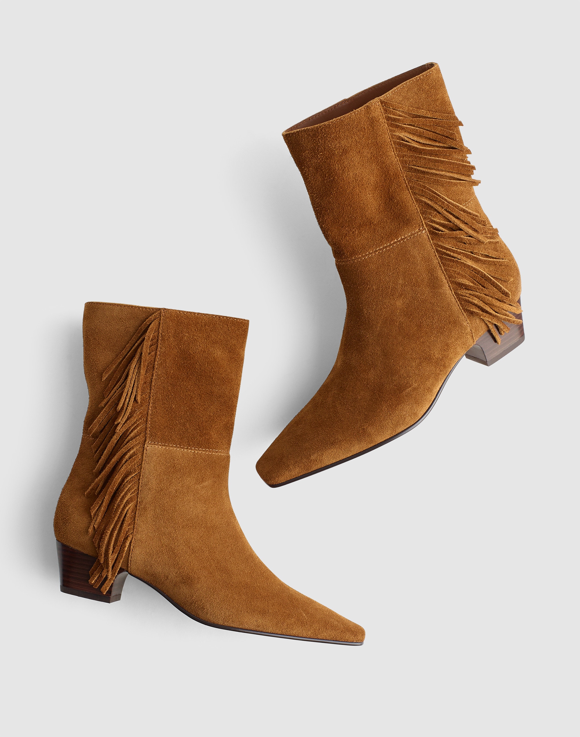 The Lexie Fringed Ankle Boot in Suede