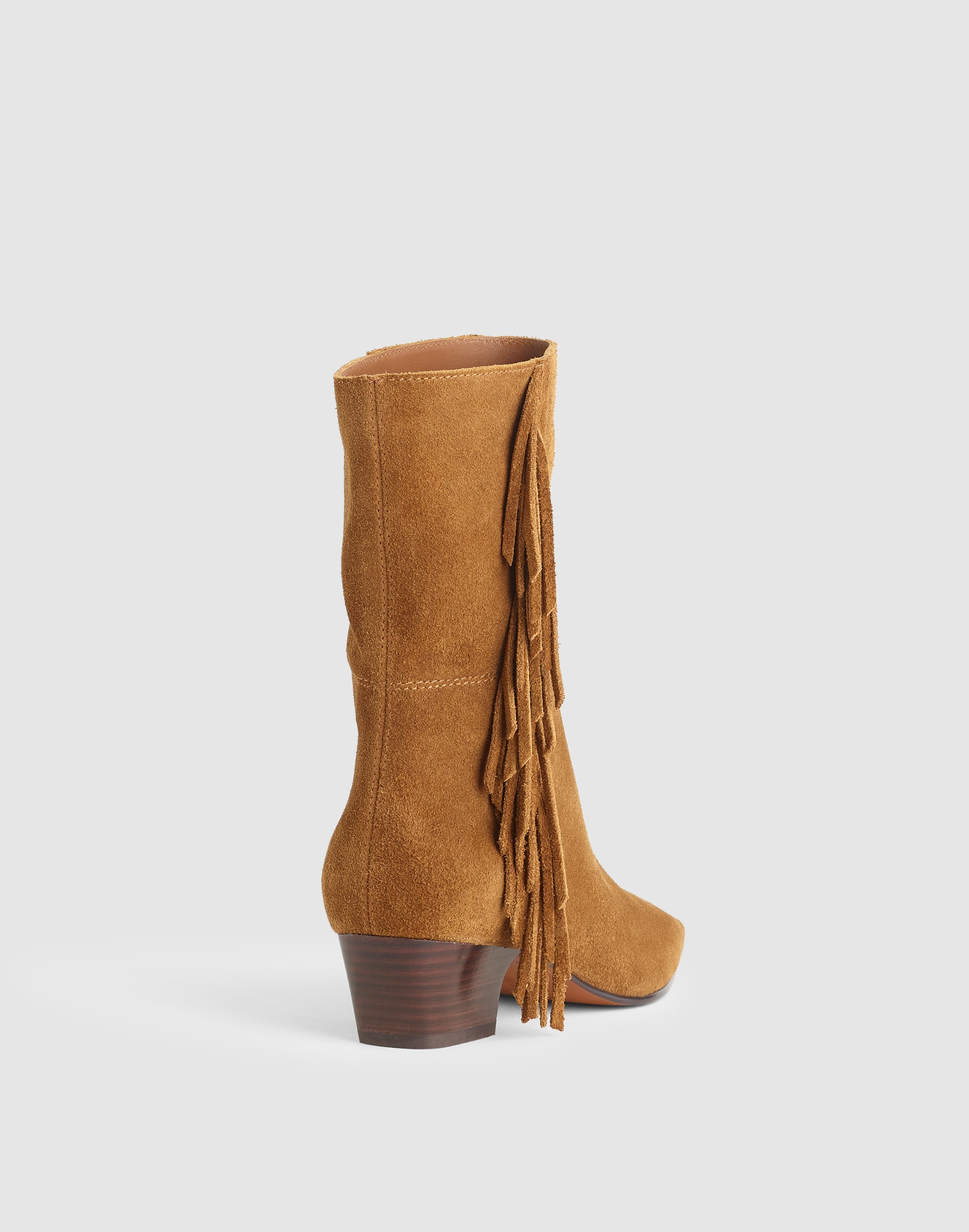 The Lexie Fringed Ankle Boot in Suede