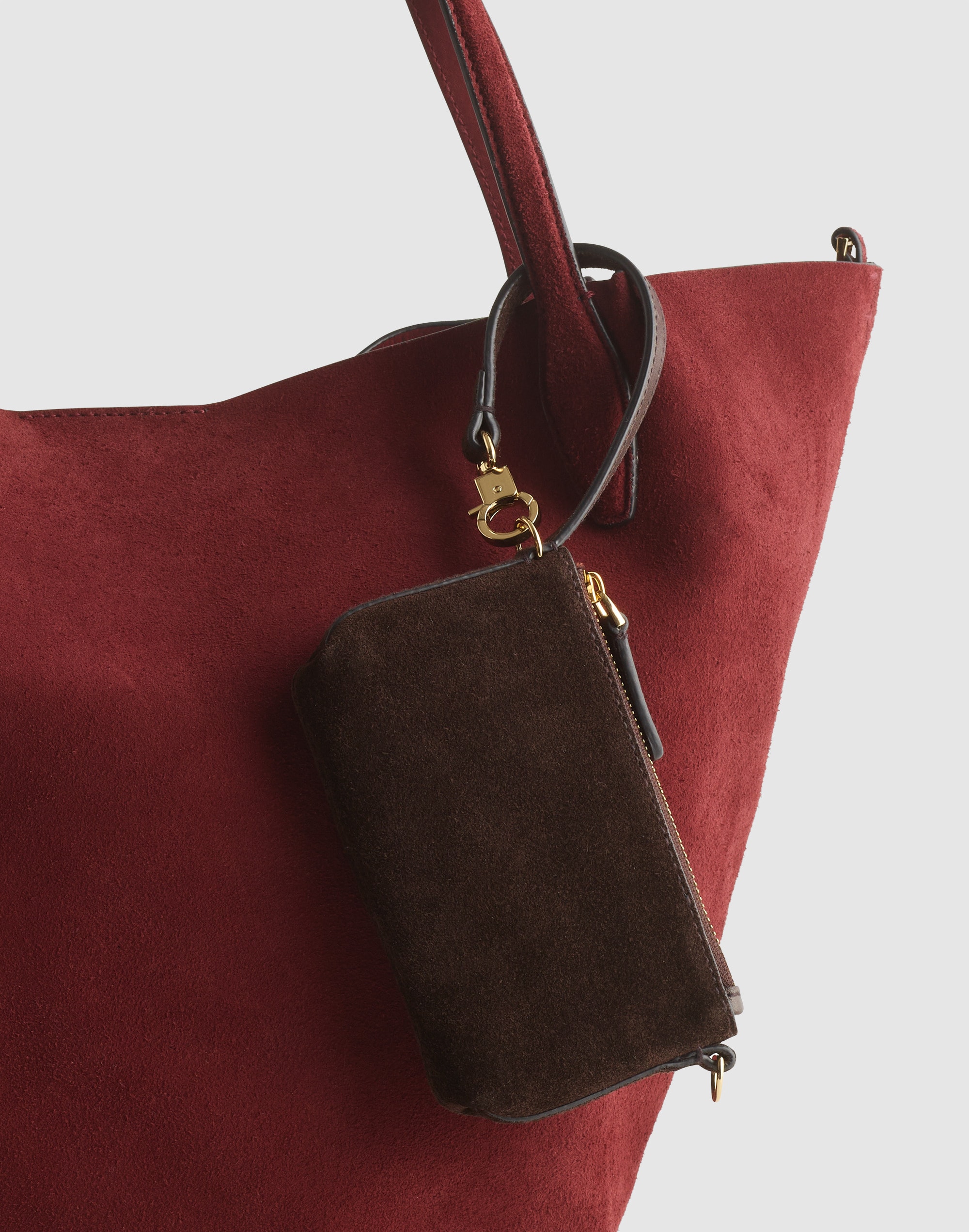 The Clip-Strap Pouch in Suede Alternate Image 1