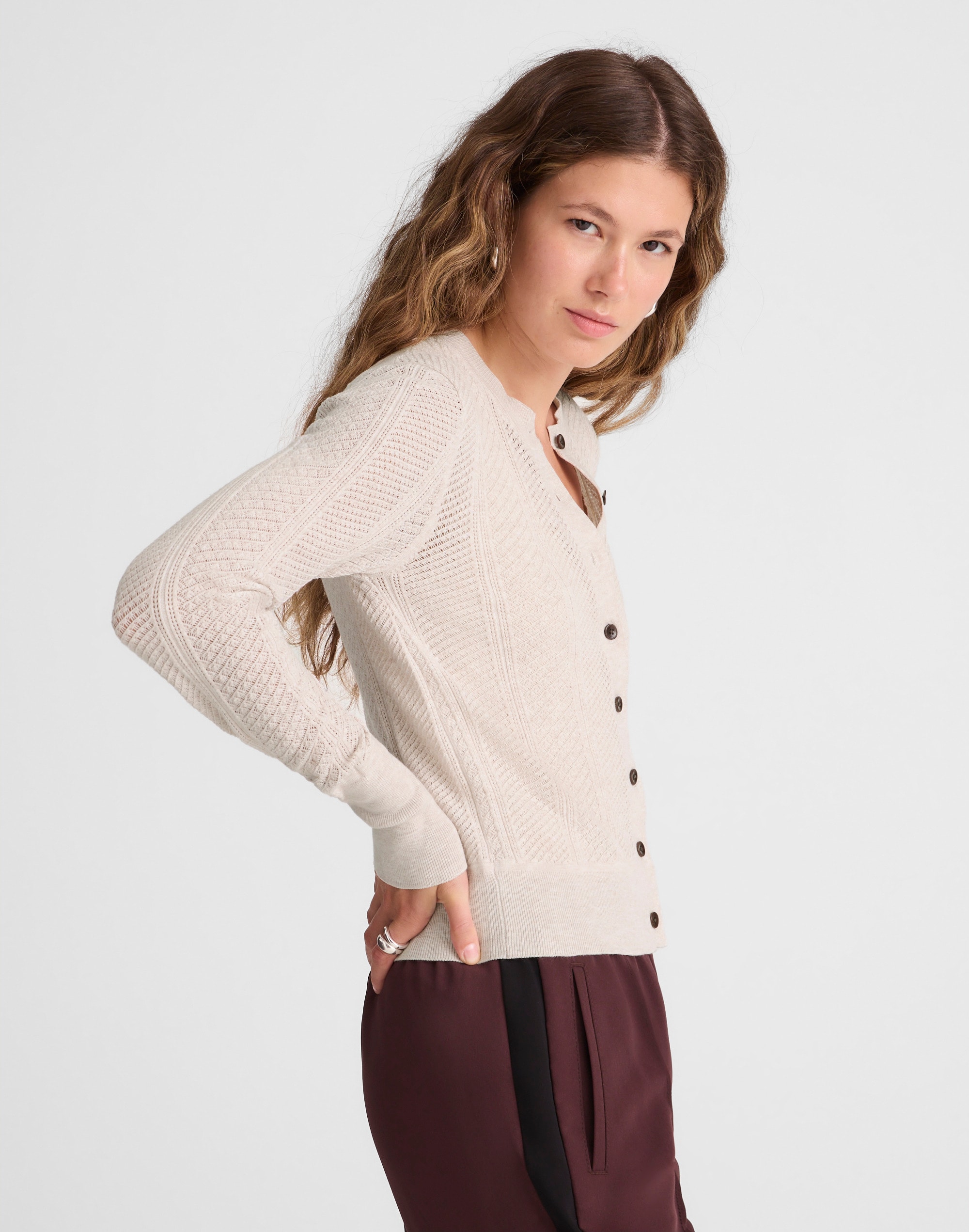 The Signature Knit Pointelle Cardigan