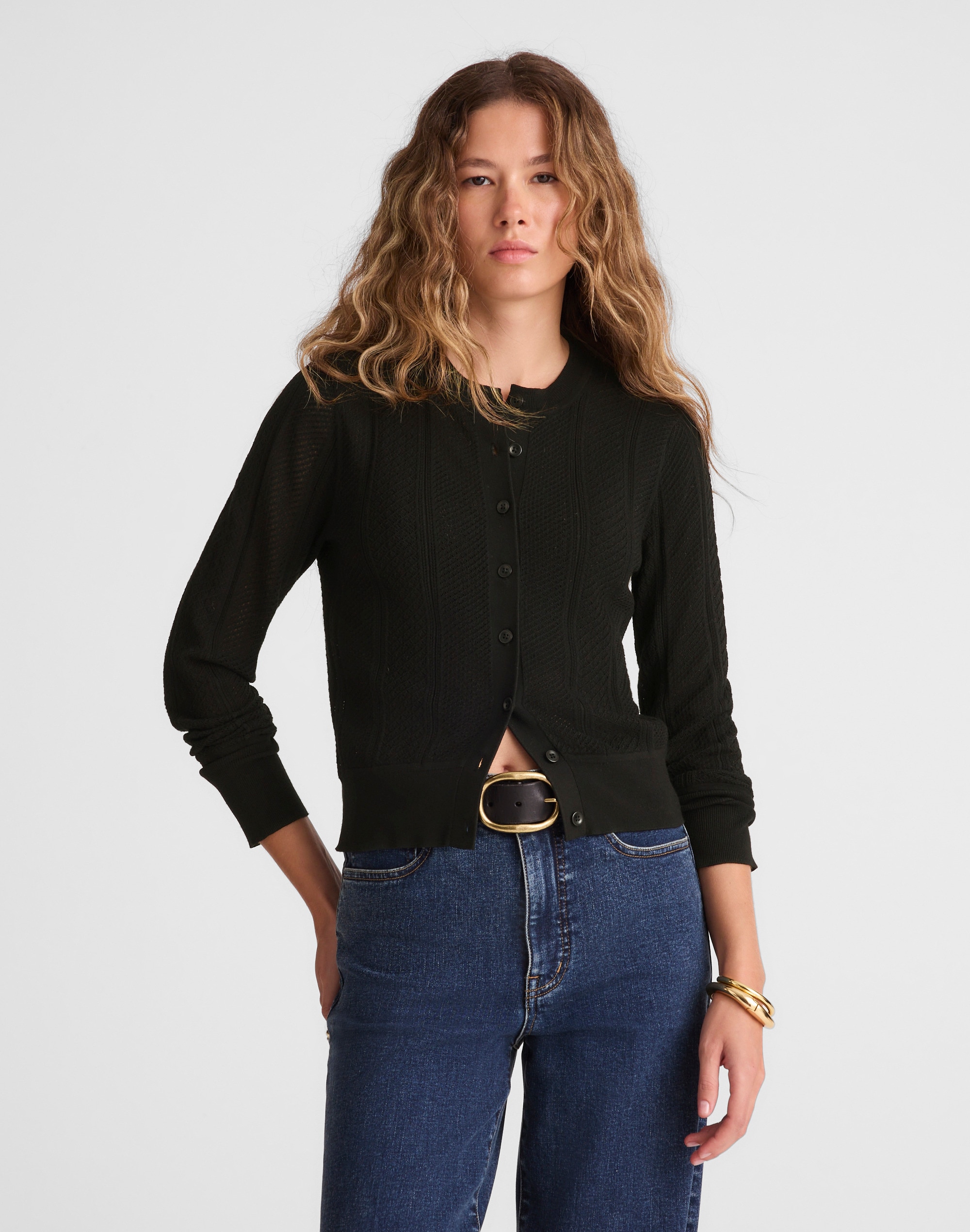 The Signature Knit Pointelle Cardigan