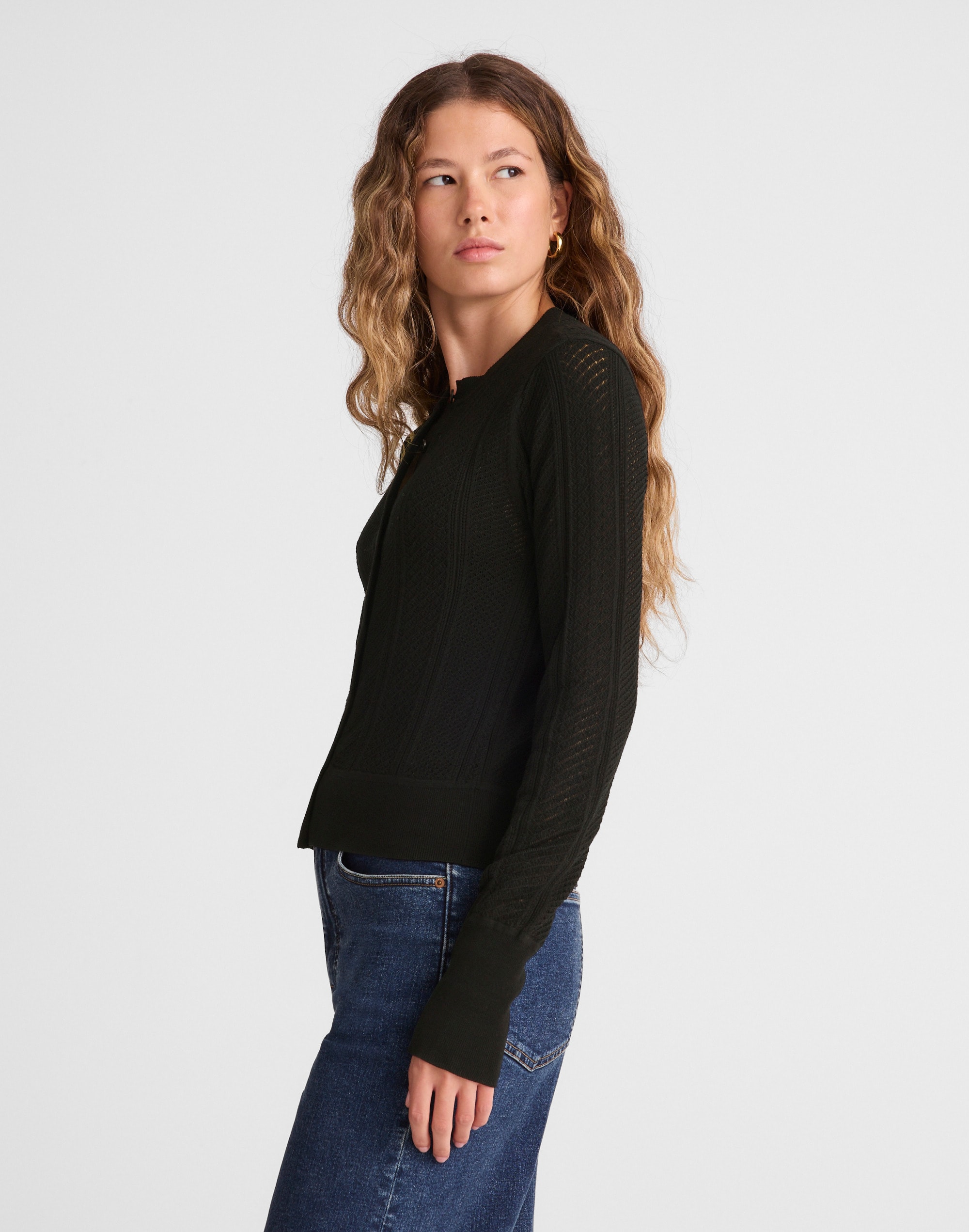 The Signature Knit Pointelle Cardigan