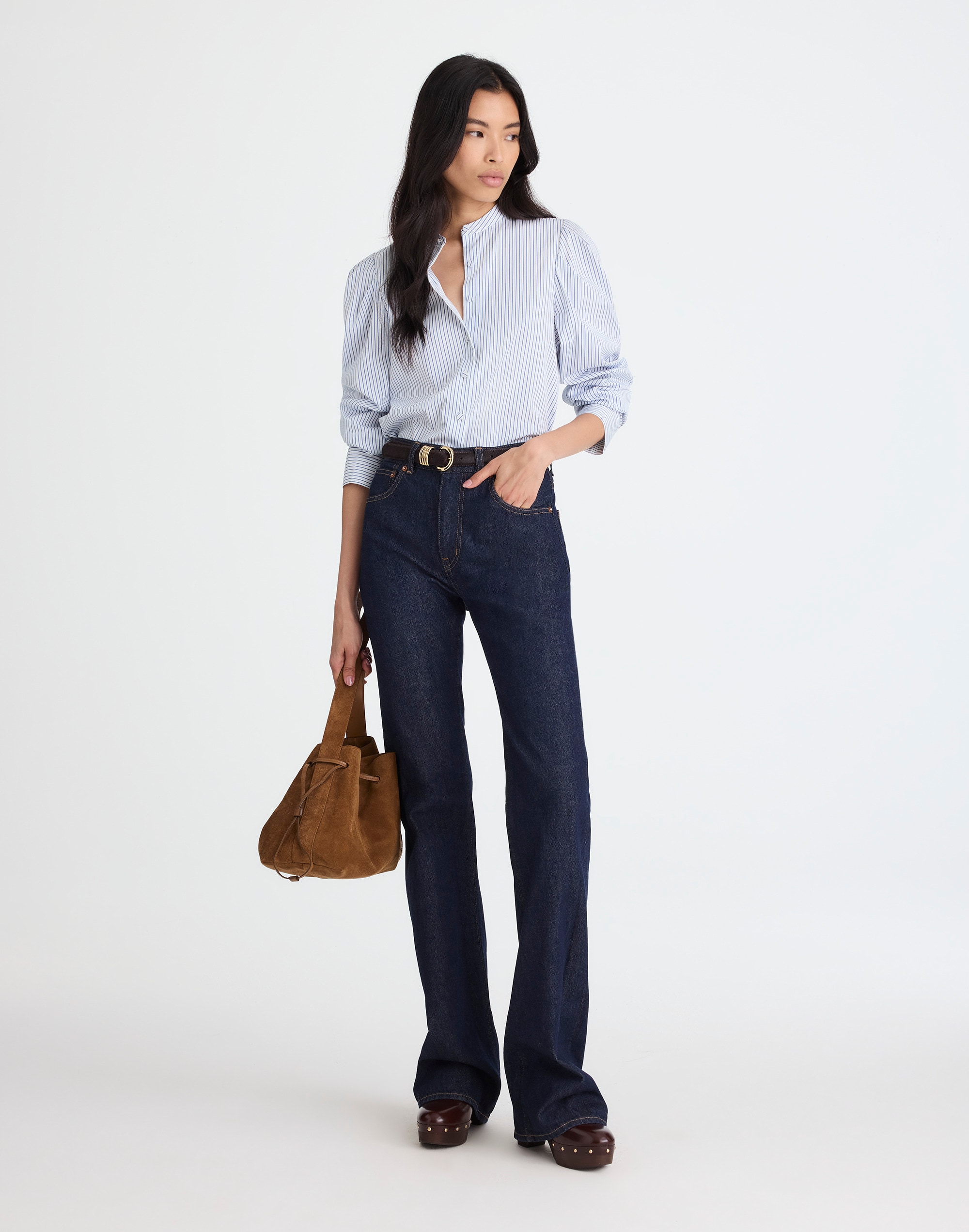 Puff-Sleeve Button-Up Shirt