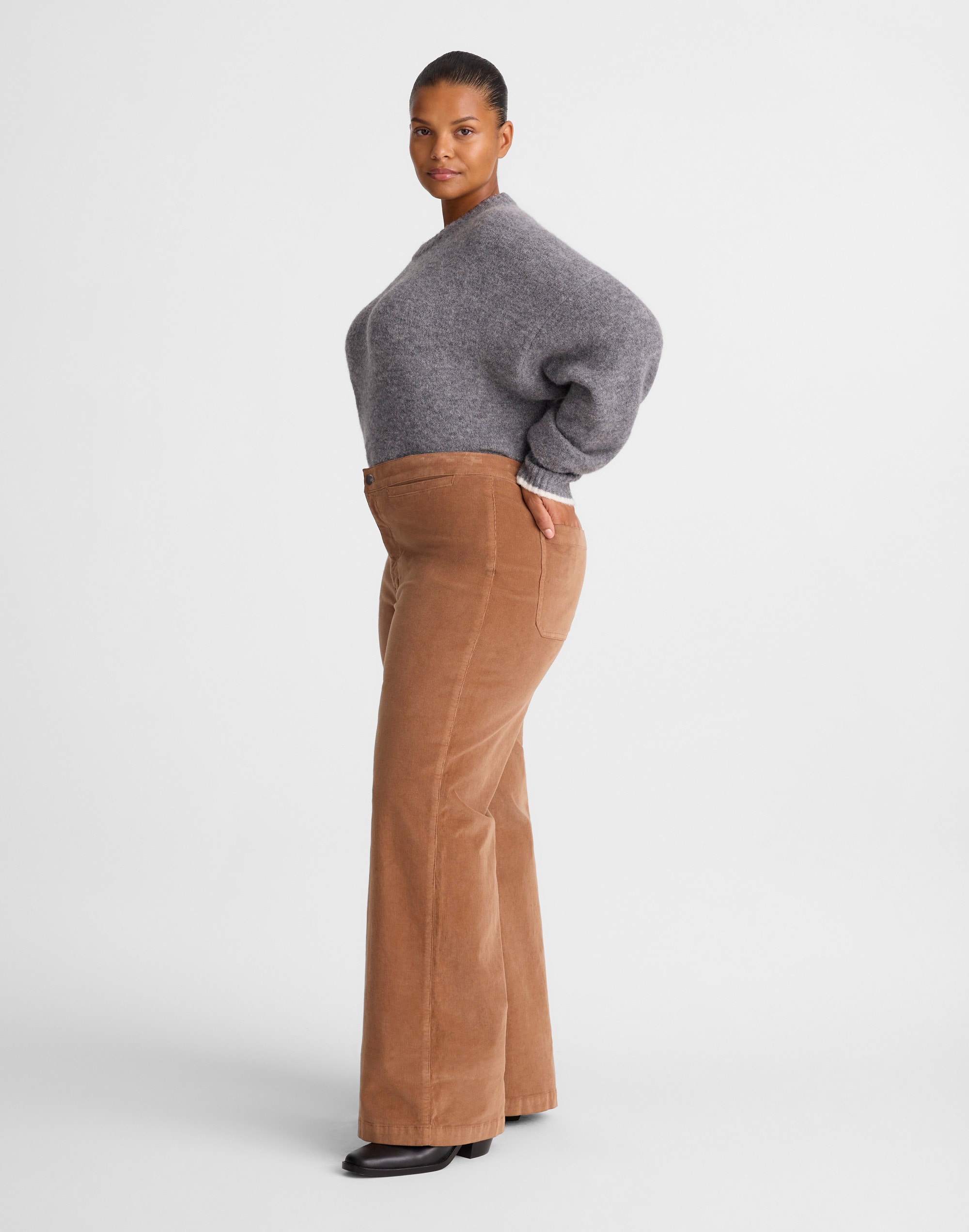 The Plus Wide-Leg Pant Corduroy
